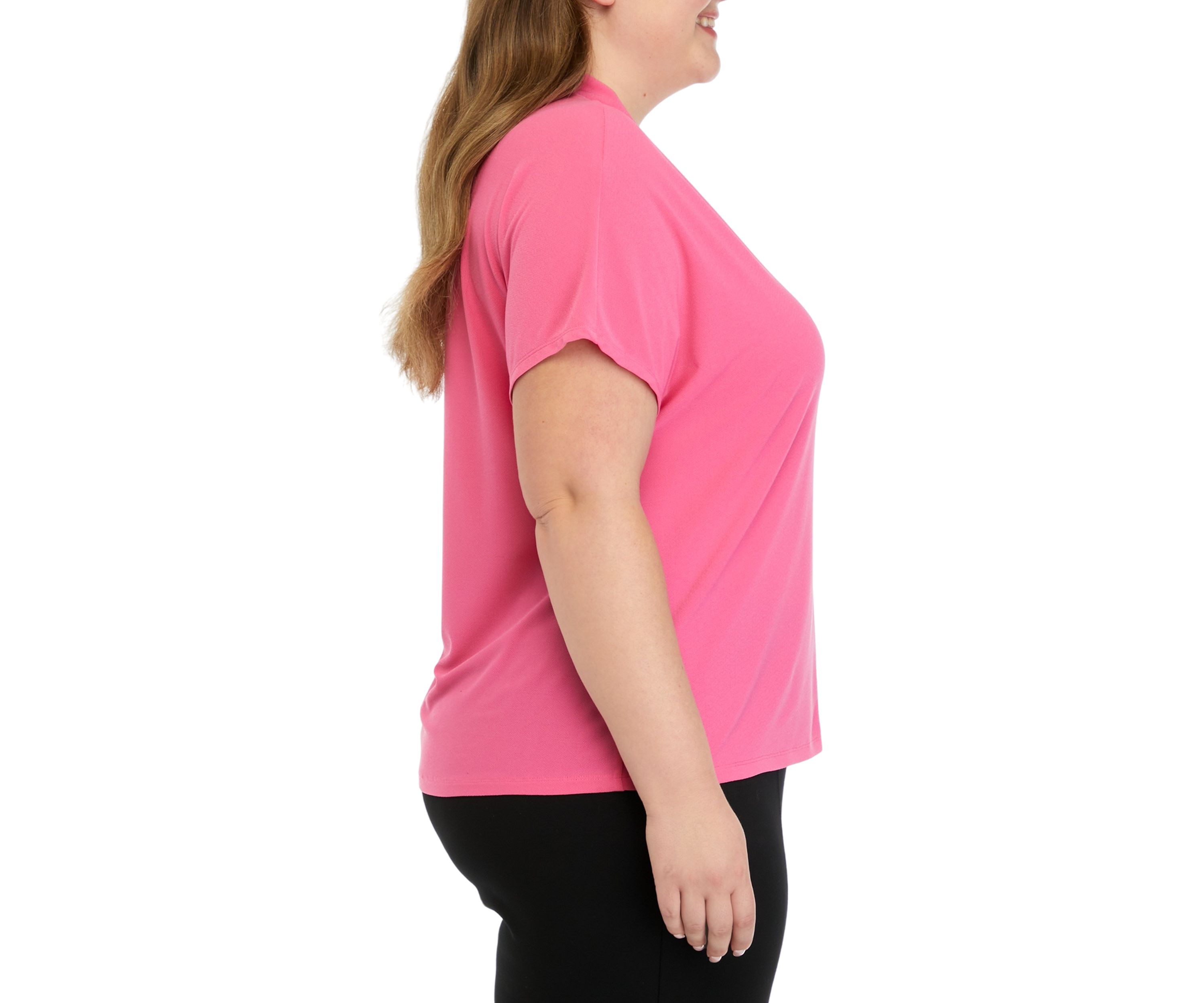 Plus Size V-Neck Cap Sleeve Knit Top