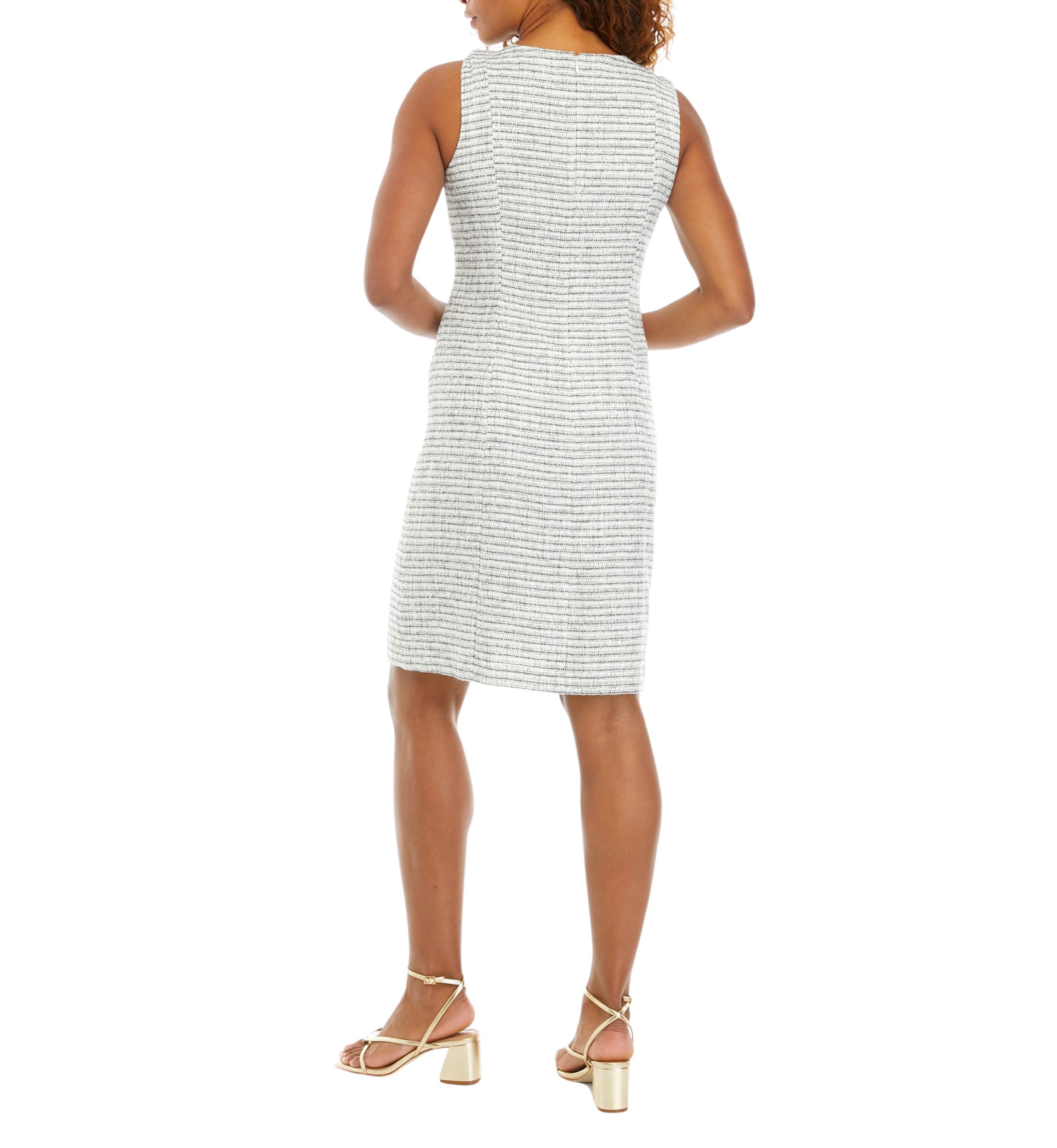 Womens Tweed Dress with Fringe Seams