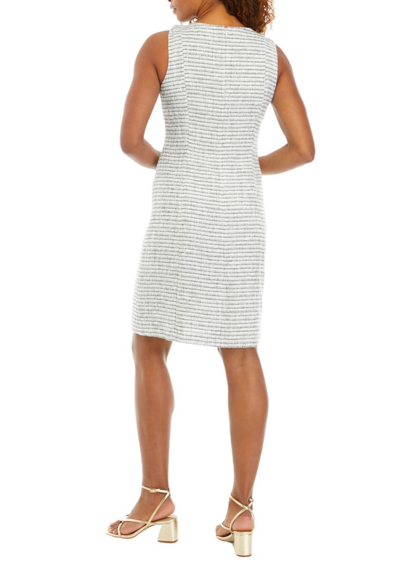 Womens Tweed Dress with Fringe Seams