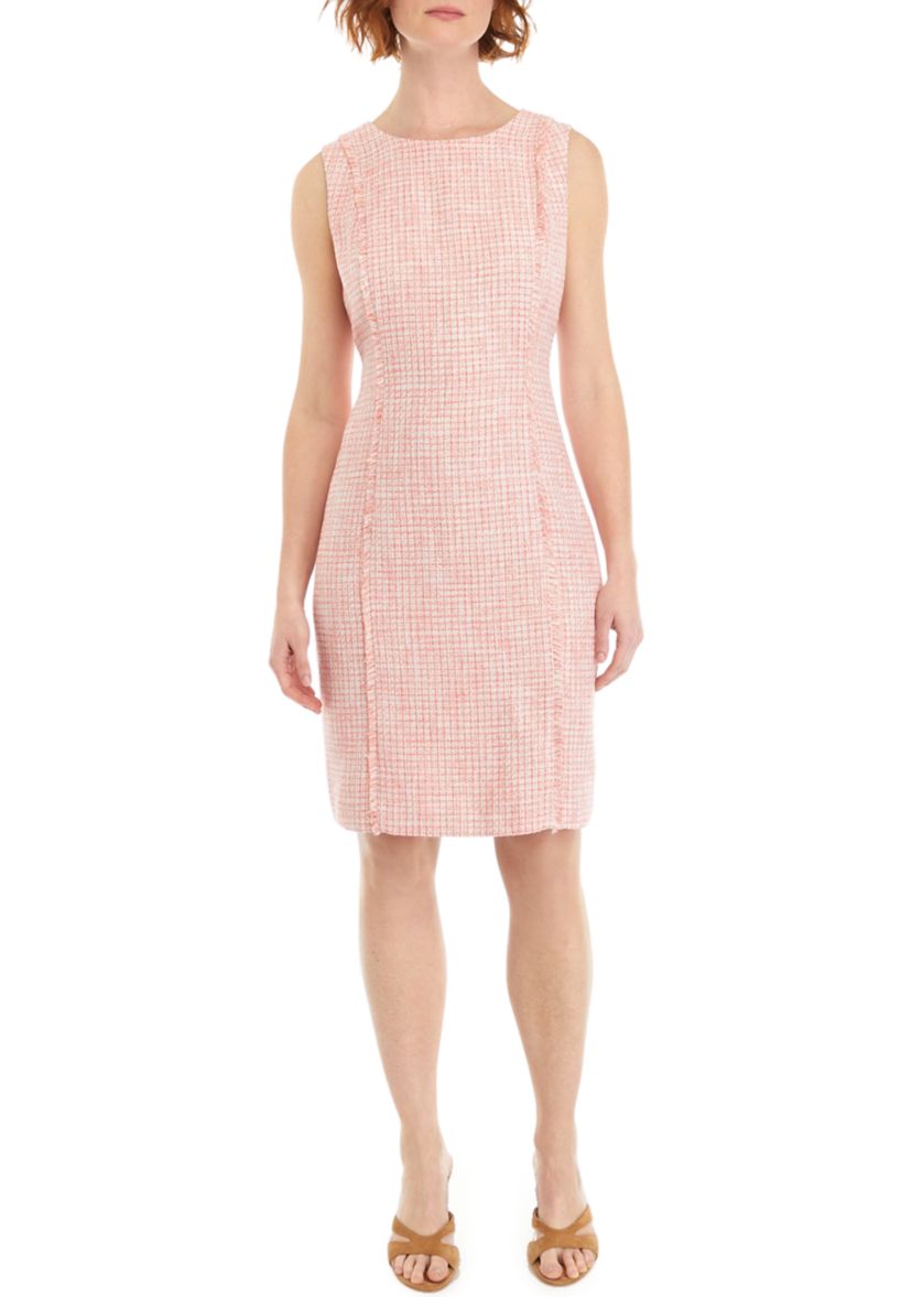 Womens Tweed Dress with Fringe Seams