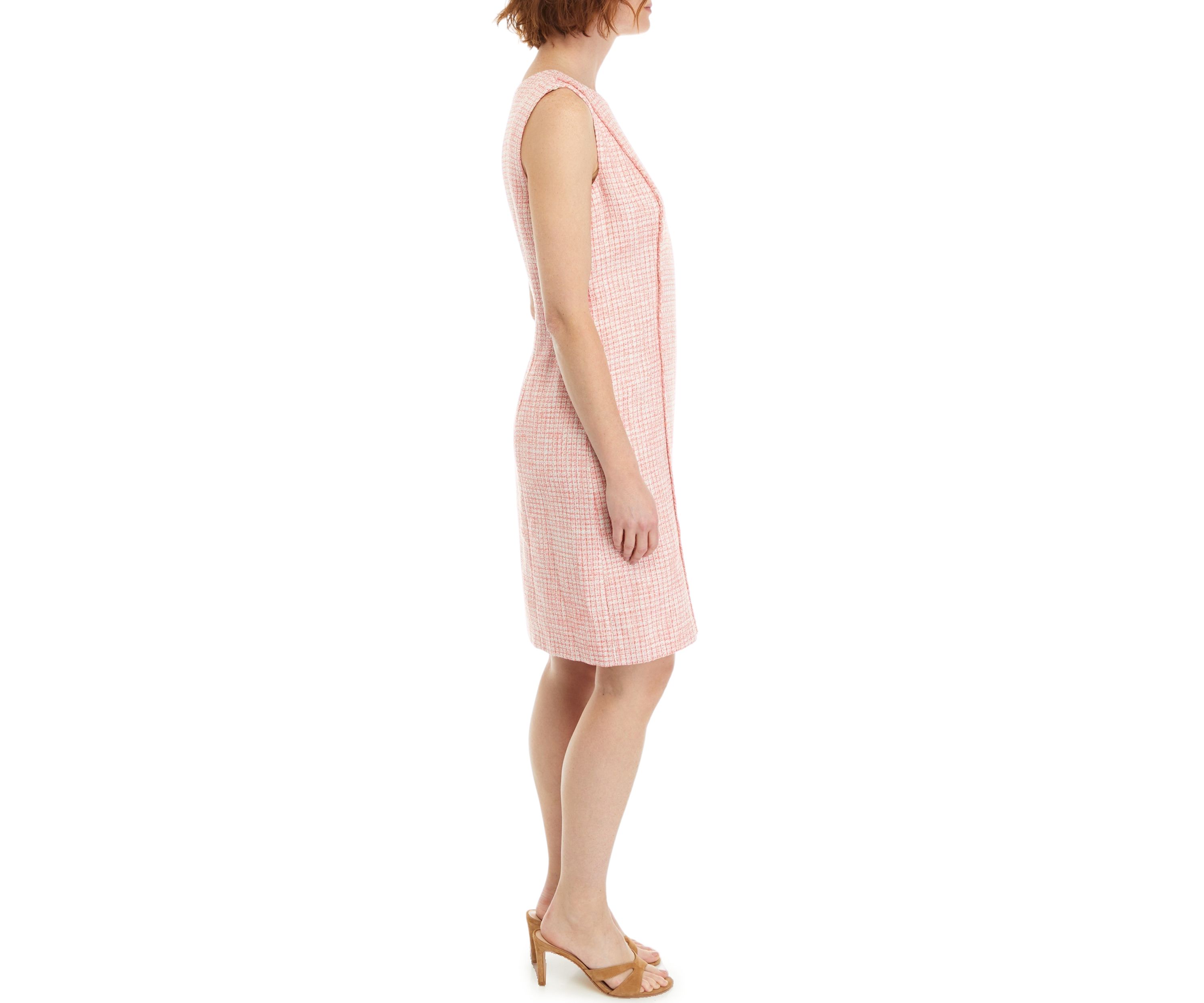 Womens Tweed Dress with Fringe Seams