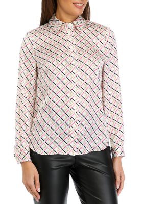 Long Sleeve Graphic Regular Blouse ber22k4125