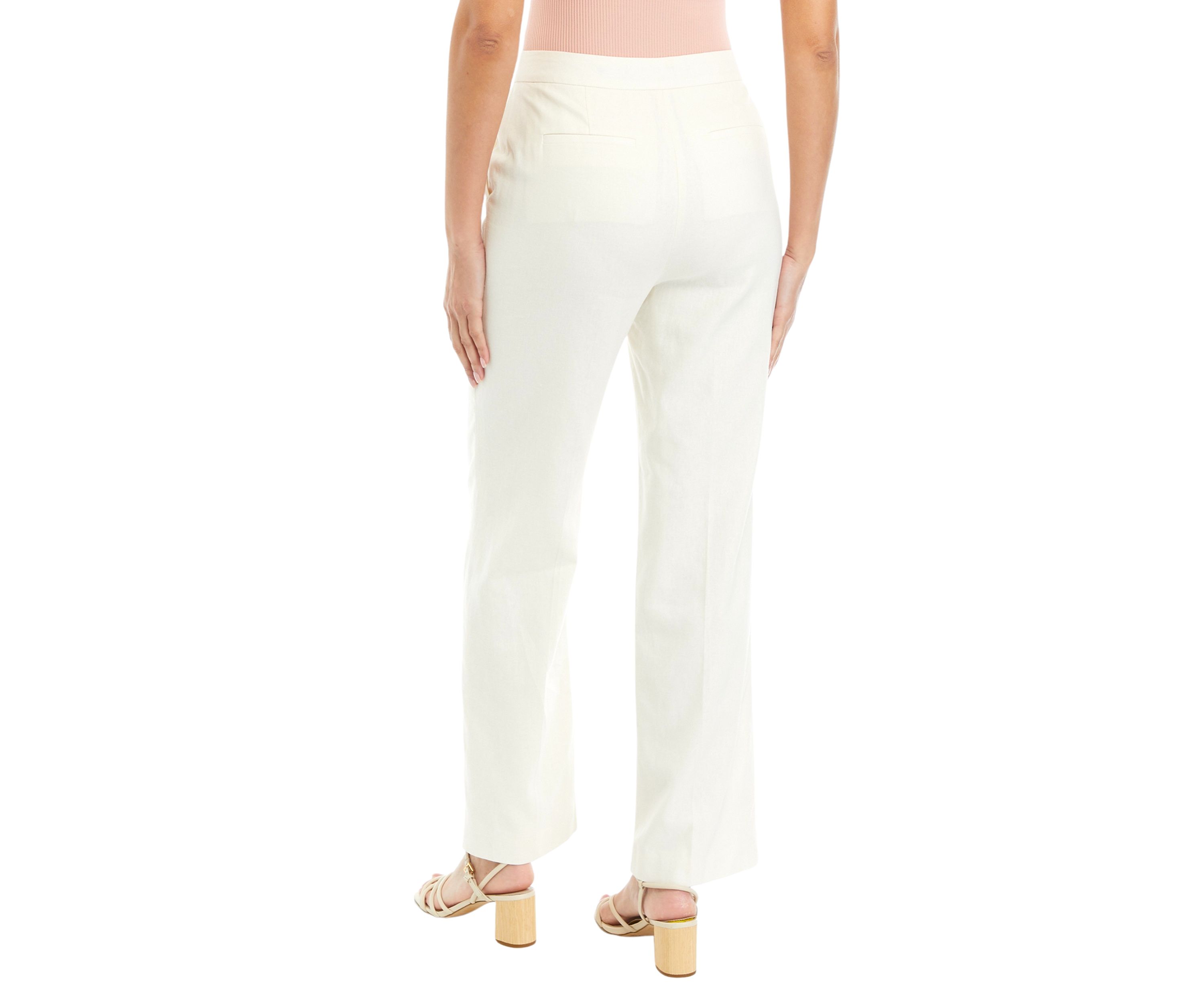 Womens Linen Pintuck Wide Leg Pants