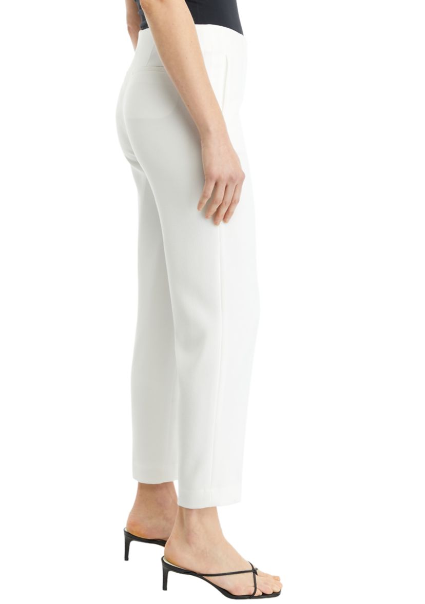 Womens Crepe Fly Front Slim Ankle Pants
