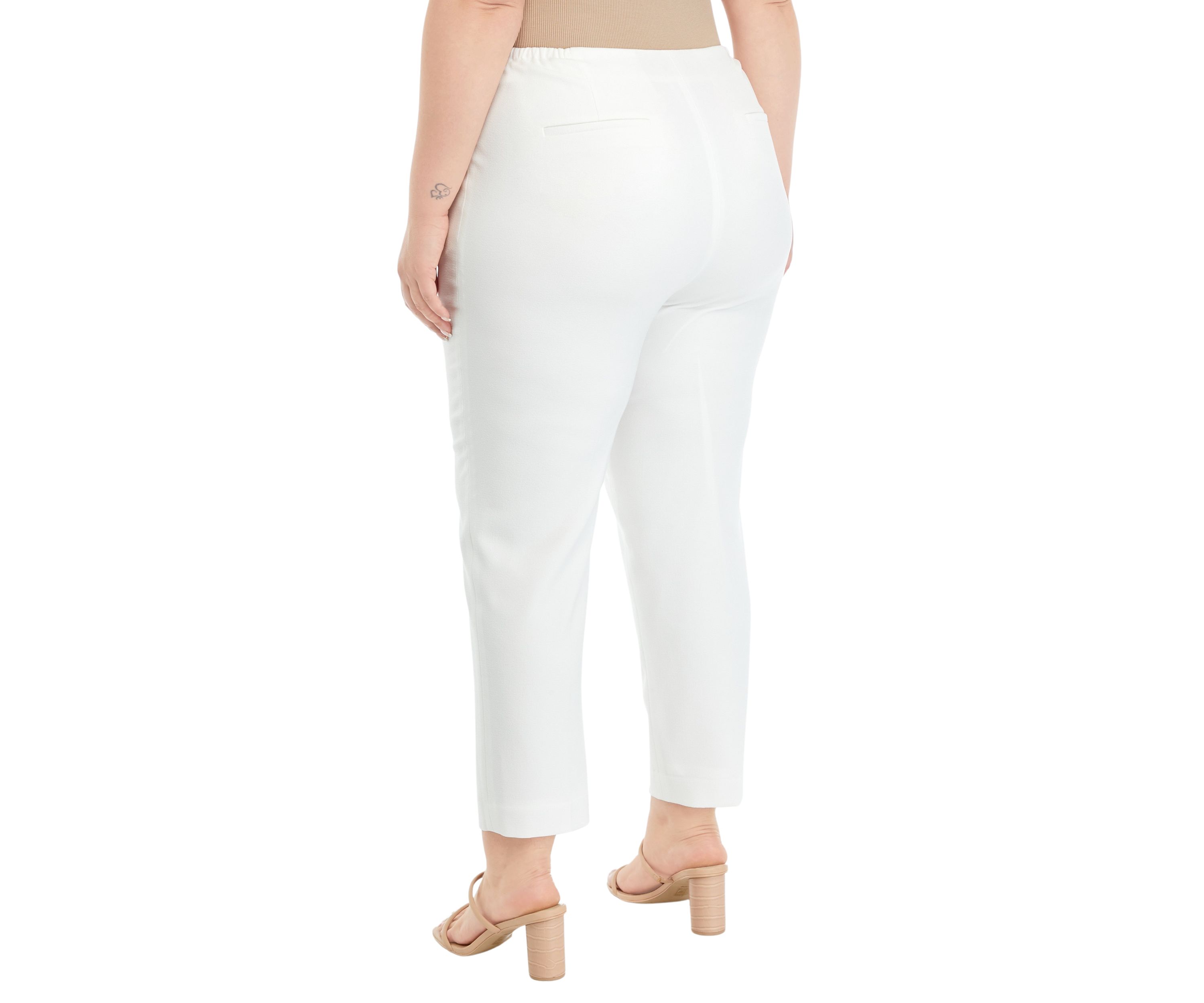 Plus Size Fly Front Ankle Pants