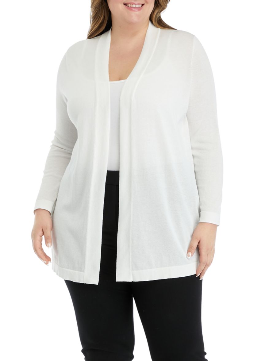 Plus Size Open Front Cardigan