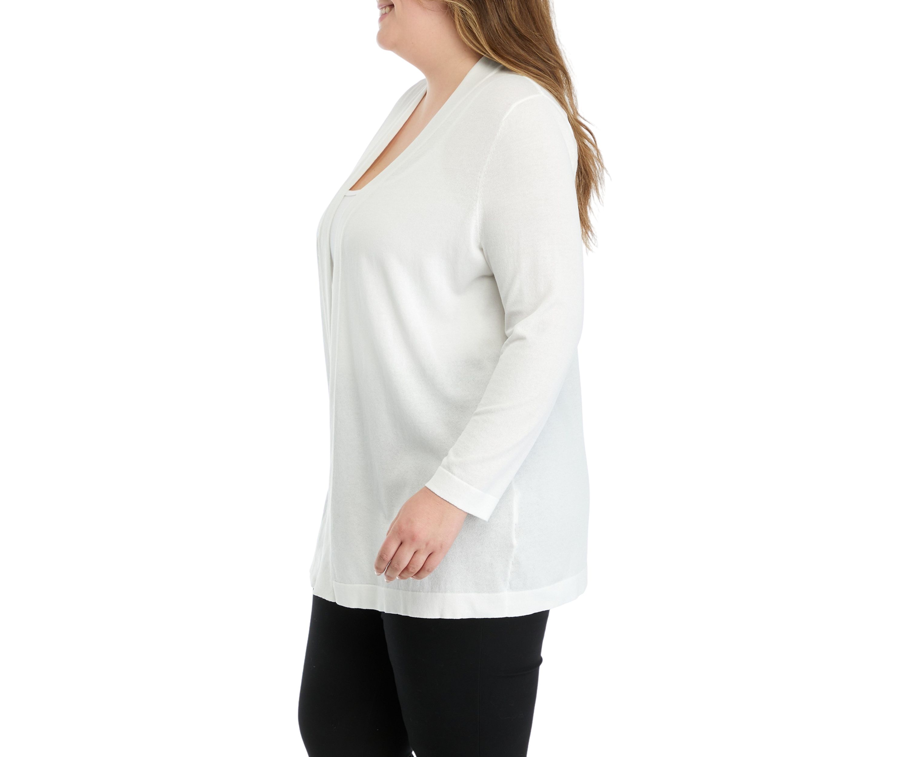 Plus Size Open Front Cardigan
