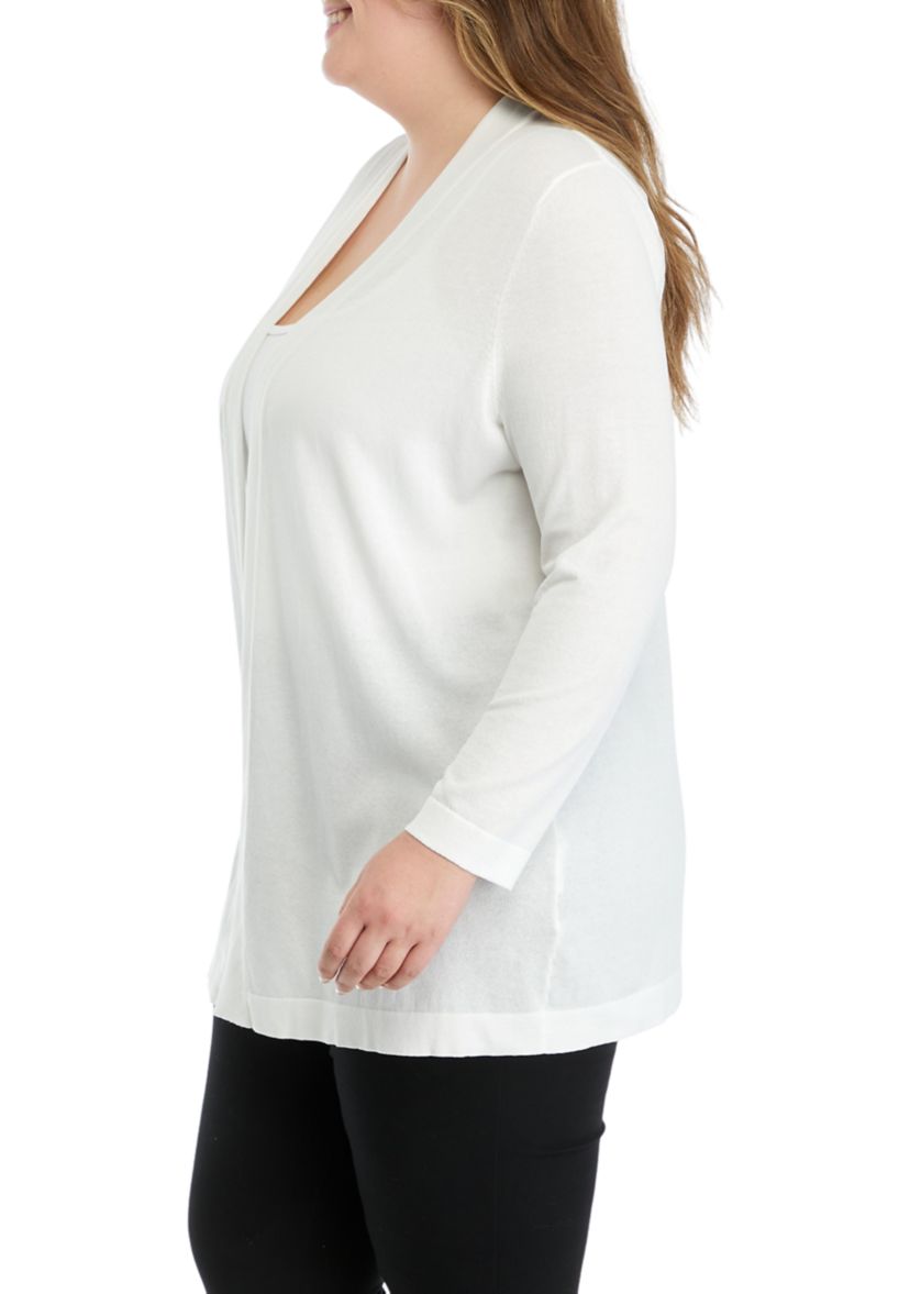 Plus Size Open Front Cardigan