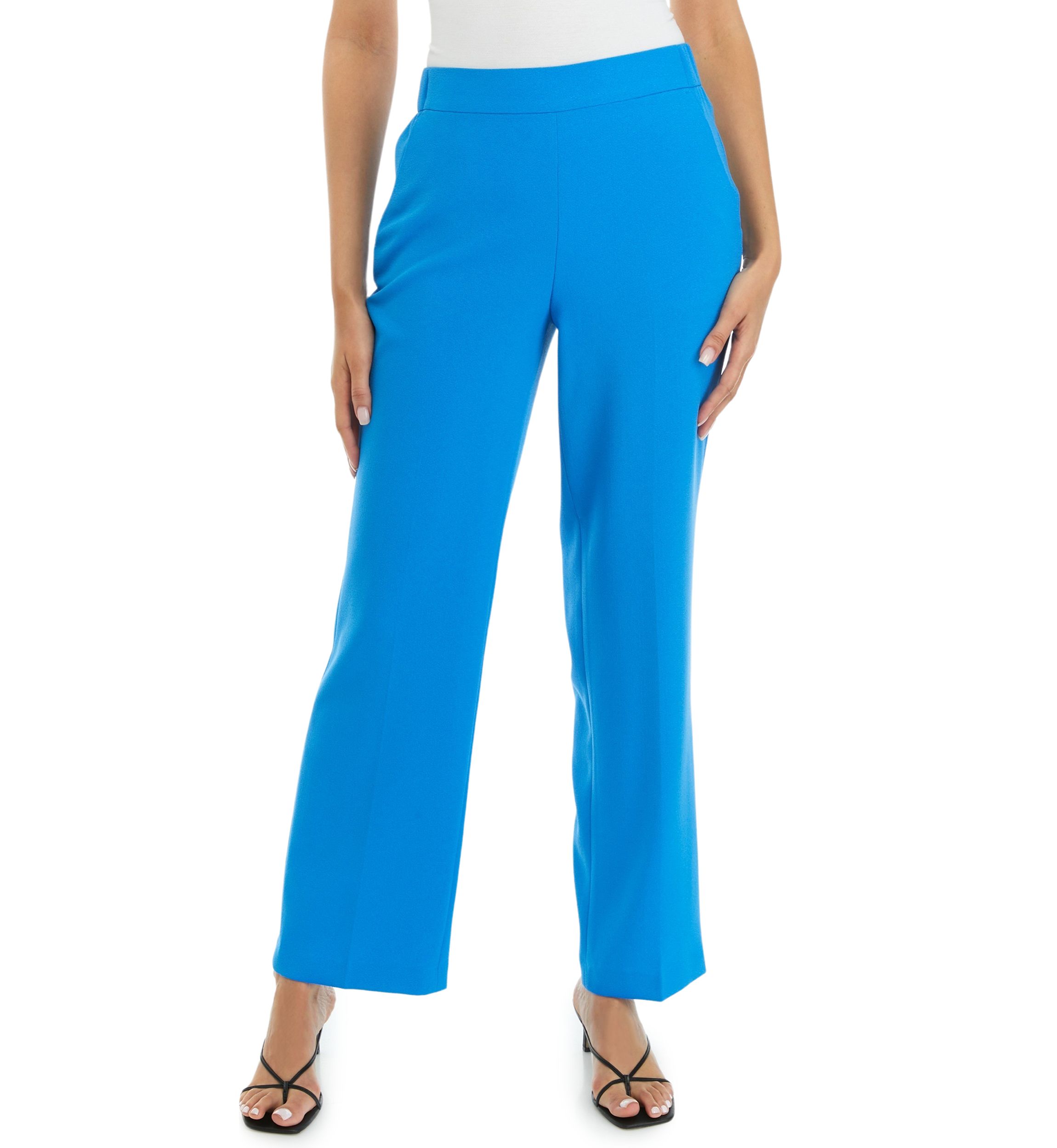Womens Crepe Pull On Wide Leg Pants