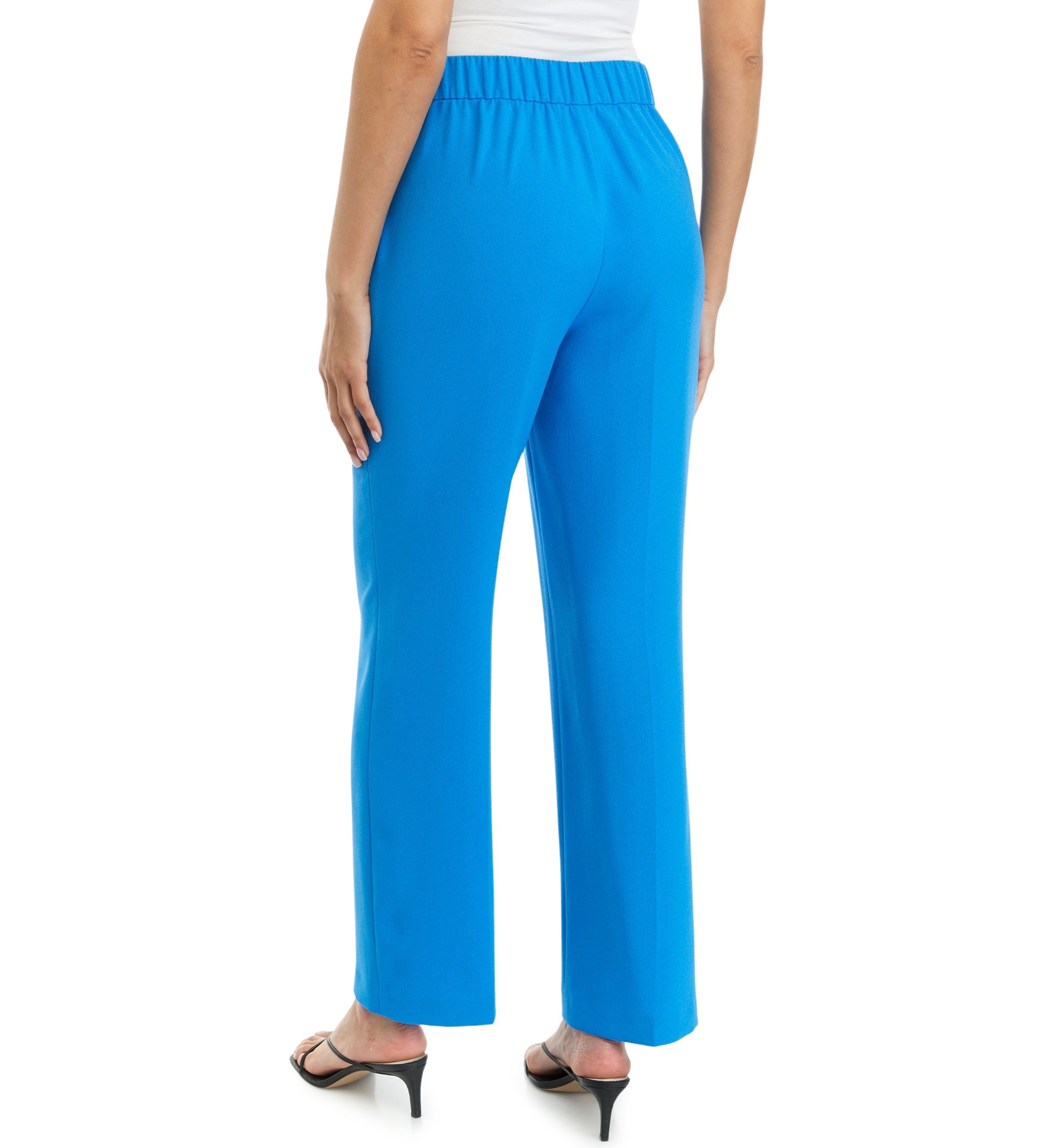 Womens Crepe Pull On Wide Leg Pants