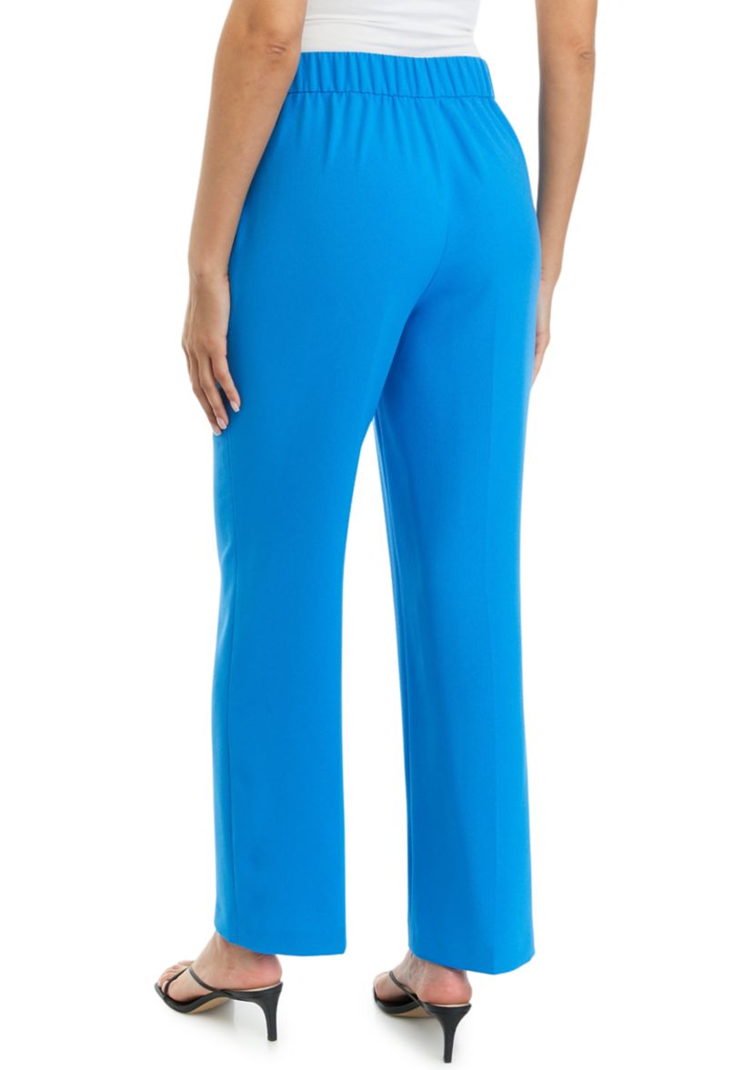 Womens Crepe Pull On Wide Leg Pants