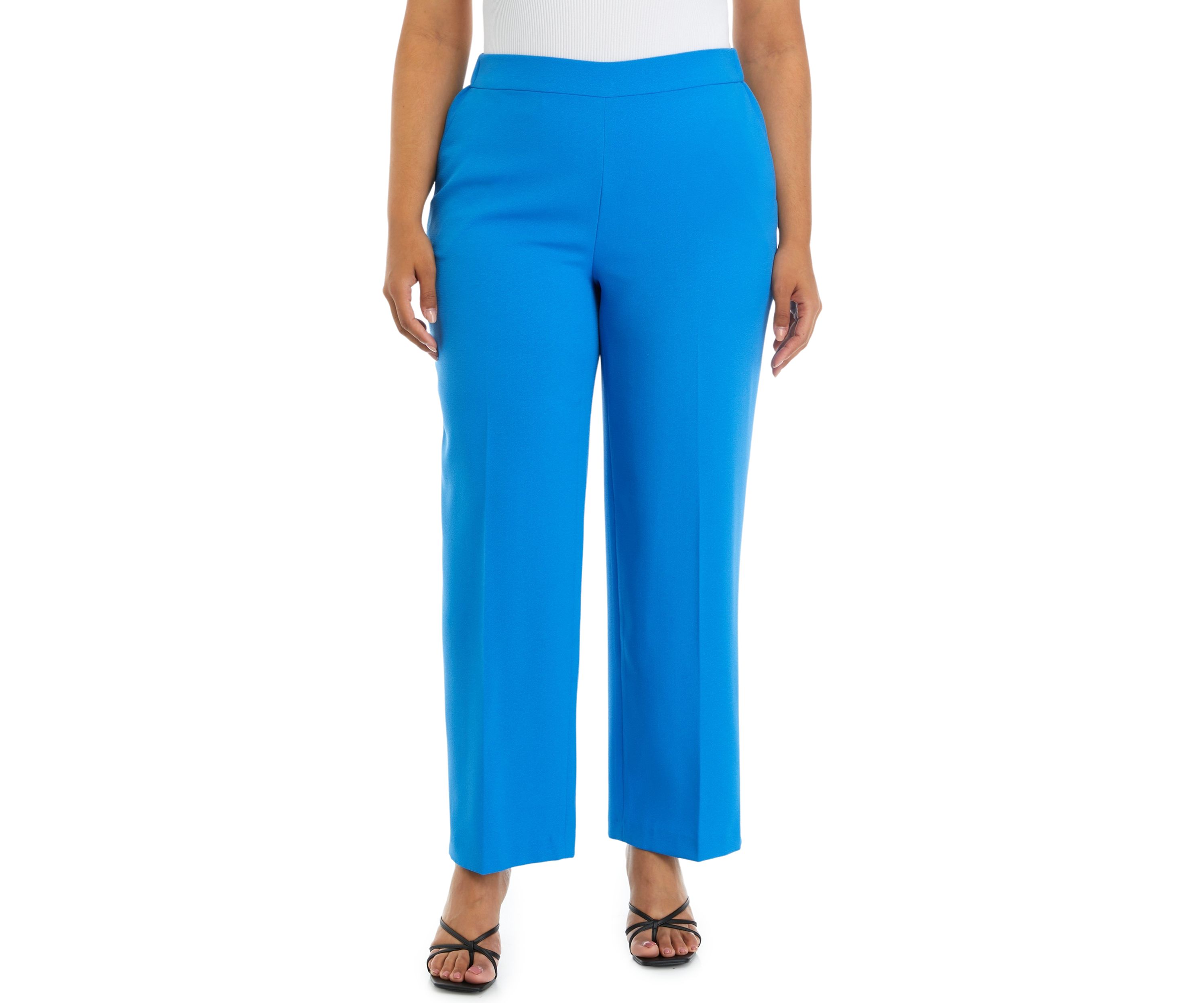 Plus Size Crepe Pull On Wide Leg Pants