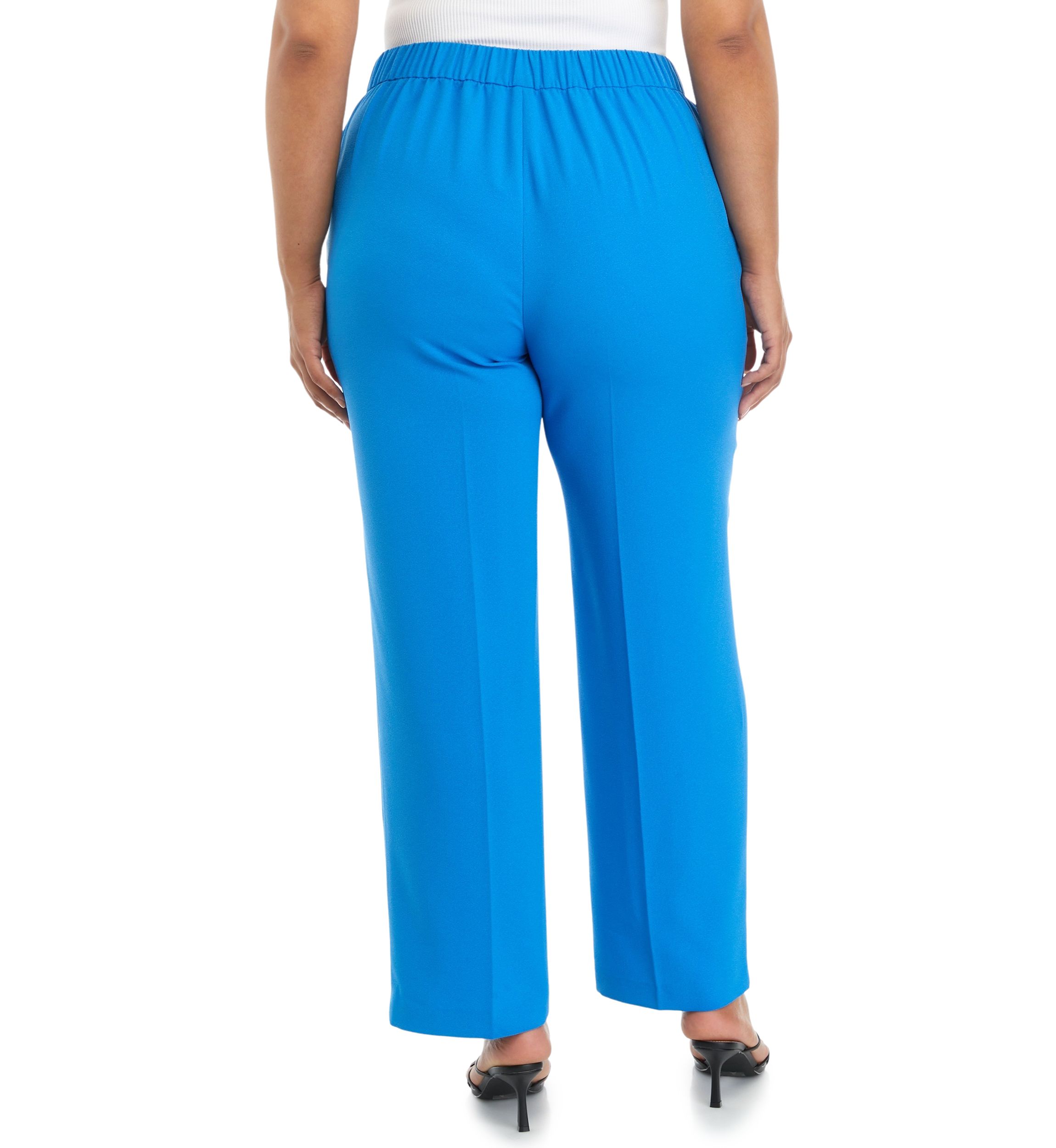 Plus Size Crepe Pull On Wide Leg Pants
