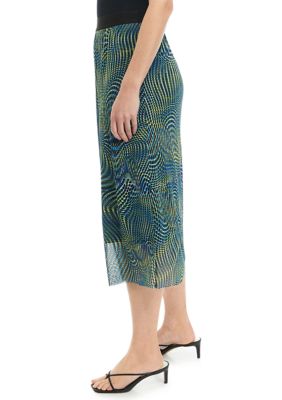 Women's Swirl Print Mesh Pull On Skirt