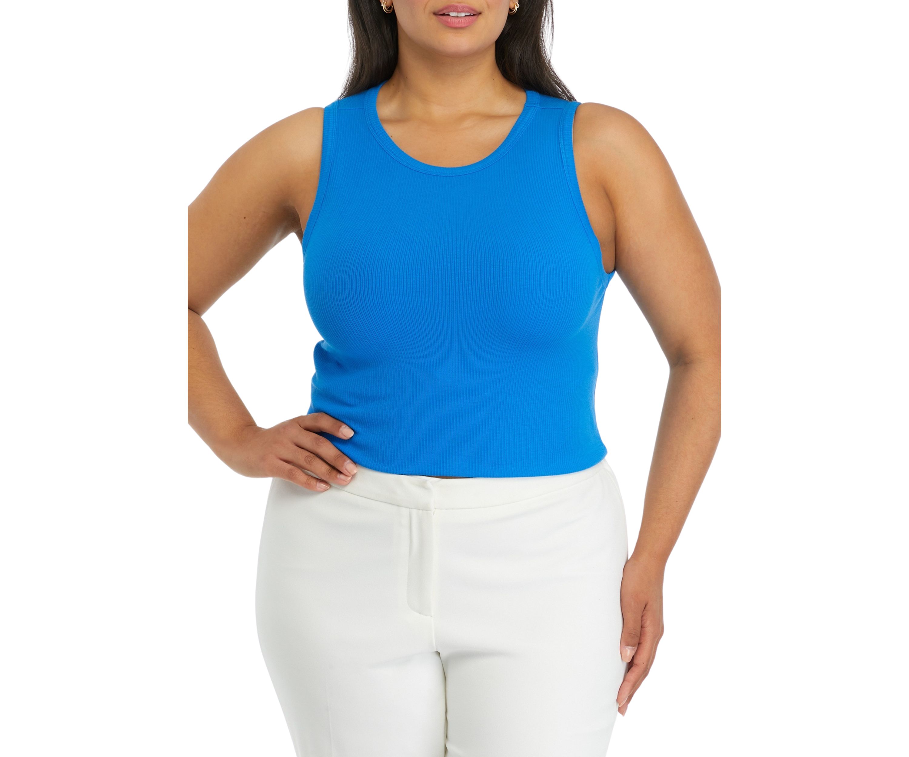 Plus Size Sleeveless Ribbed Tank Top