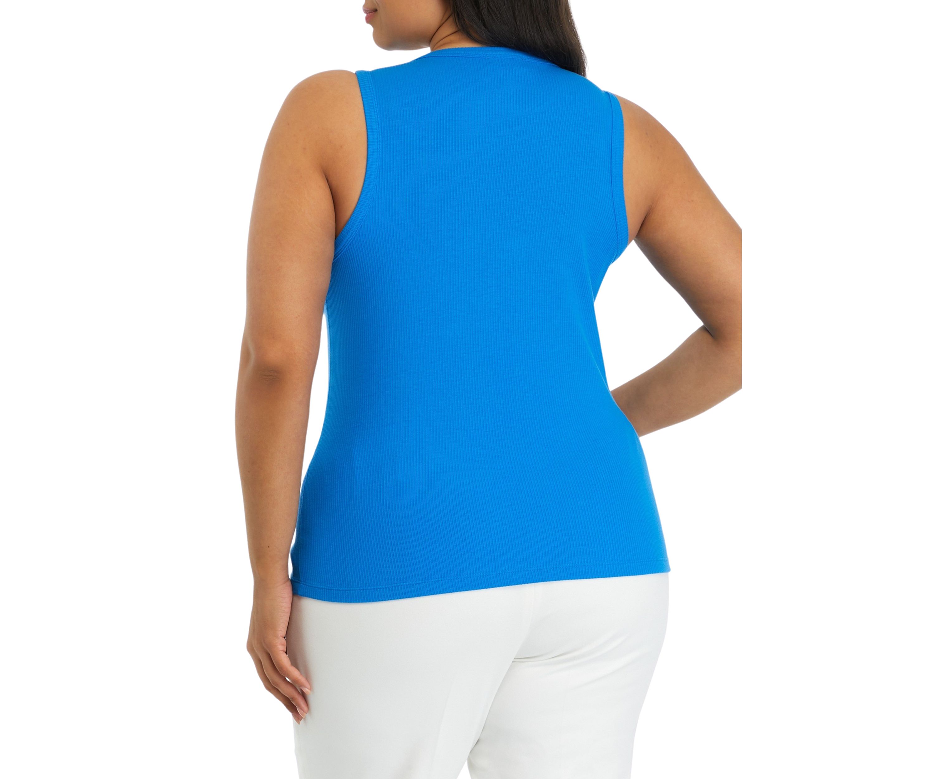 Plus Size Sleeveless Ribbed Tank Top