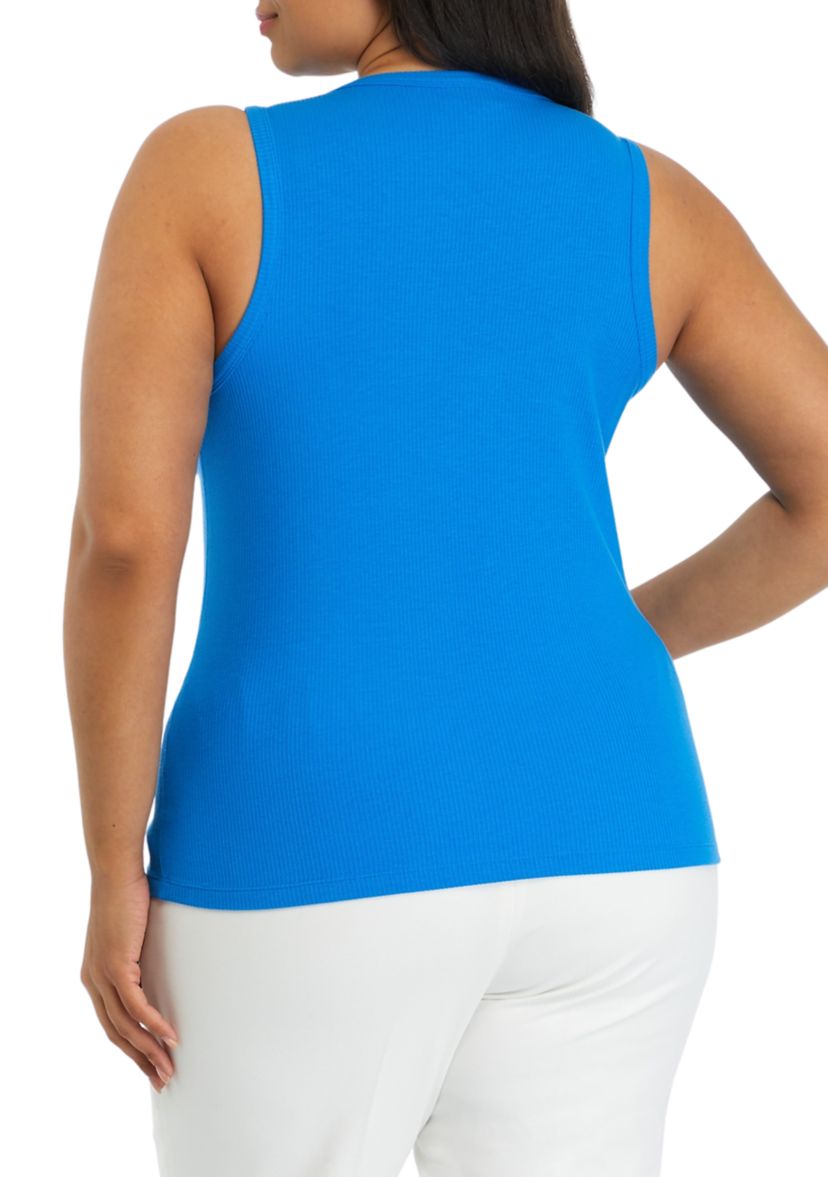 Plus Size Sleeveless Ribbed Tank Top