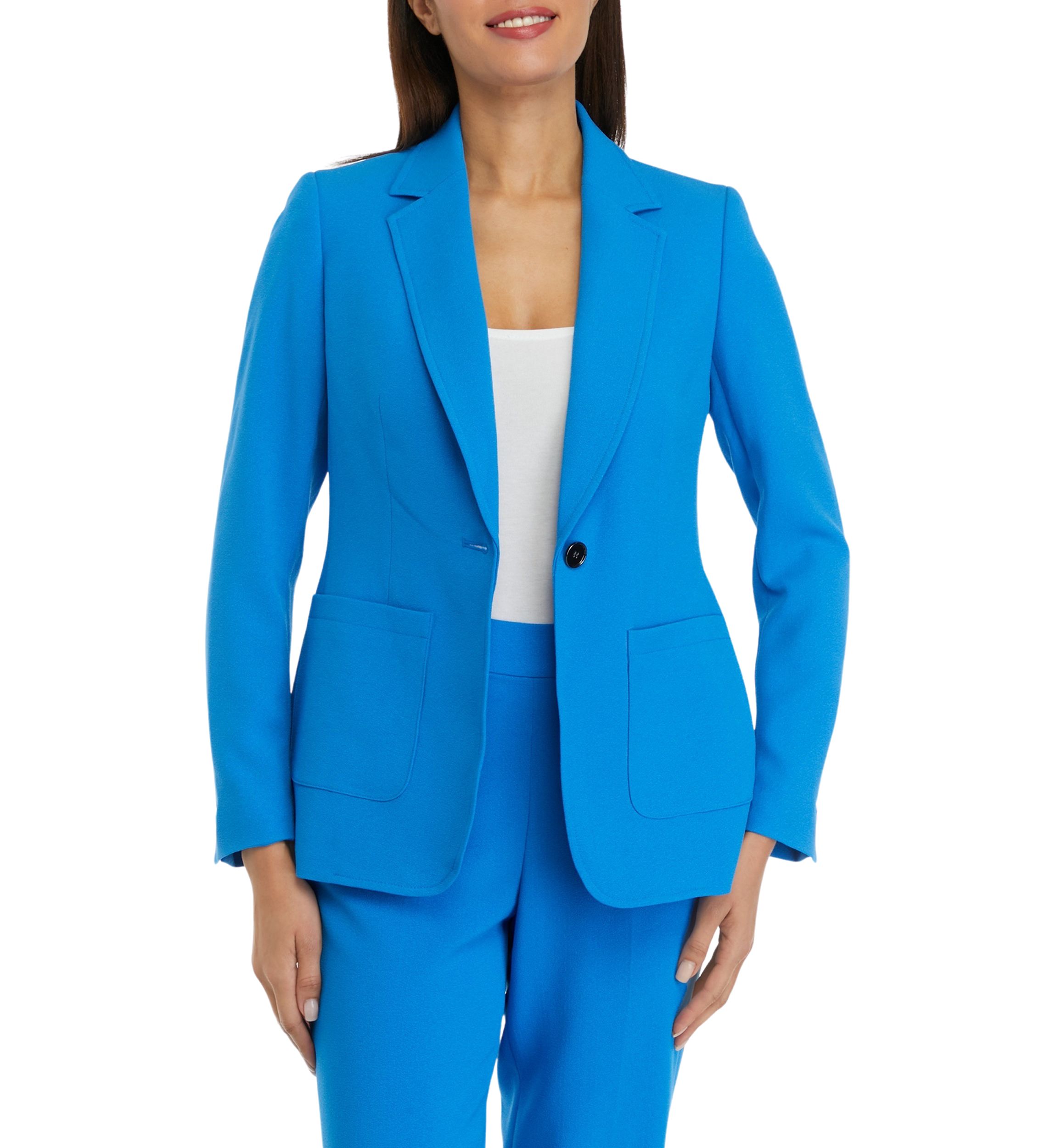 Womens Crepe One Button Suit Jacket