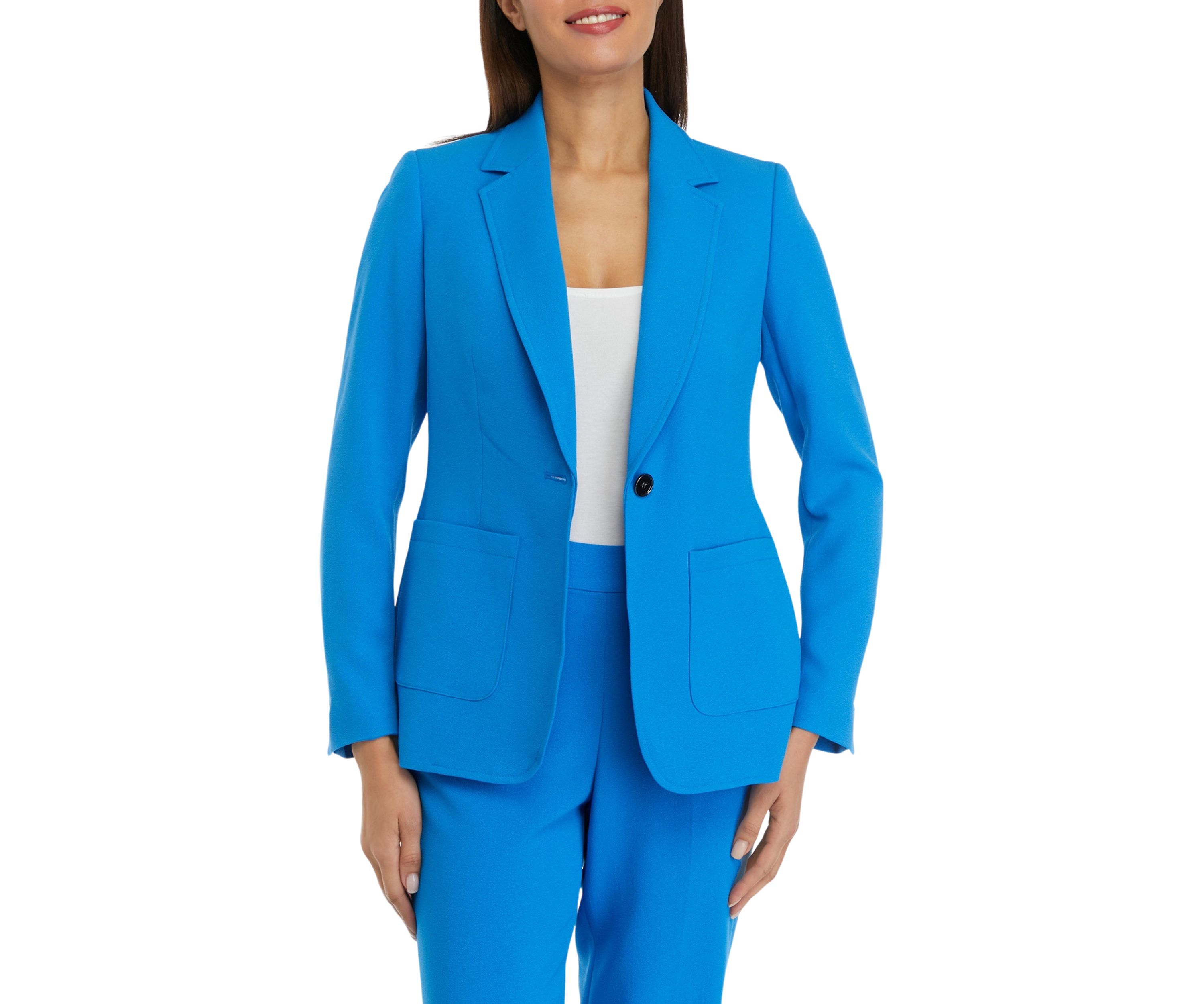 Womens Crepe One Button Suit Jacket