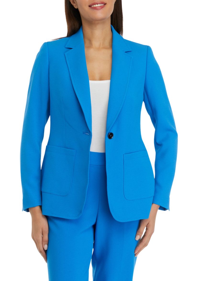 Womens Crepe One Button Suit Jacket