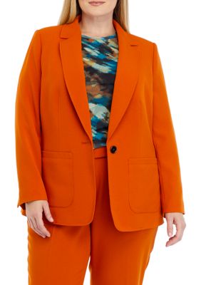 THE LIMITED Women's Plus Size Crepe One Button Patch Pocket Jacket, 4X