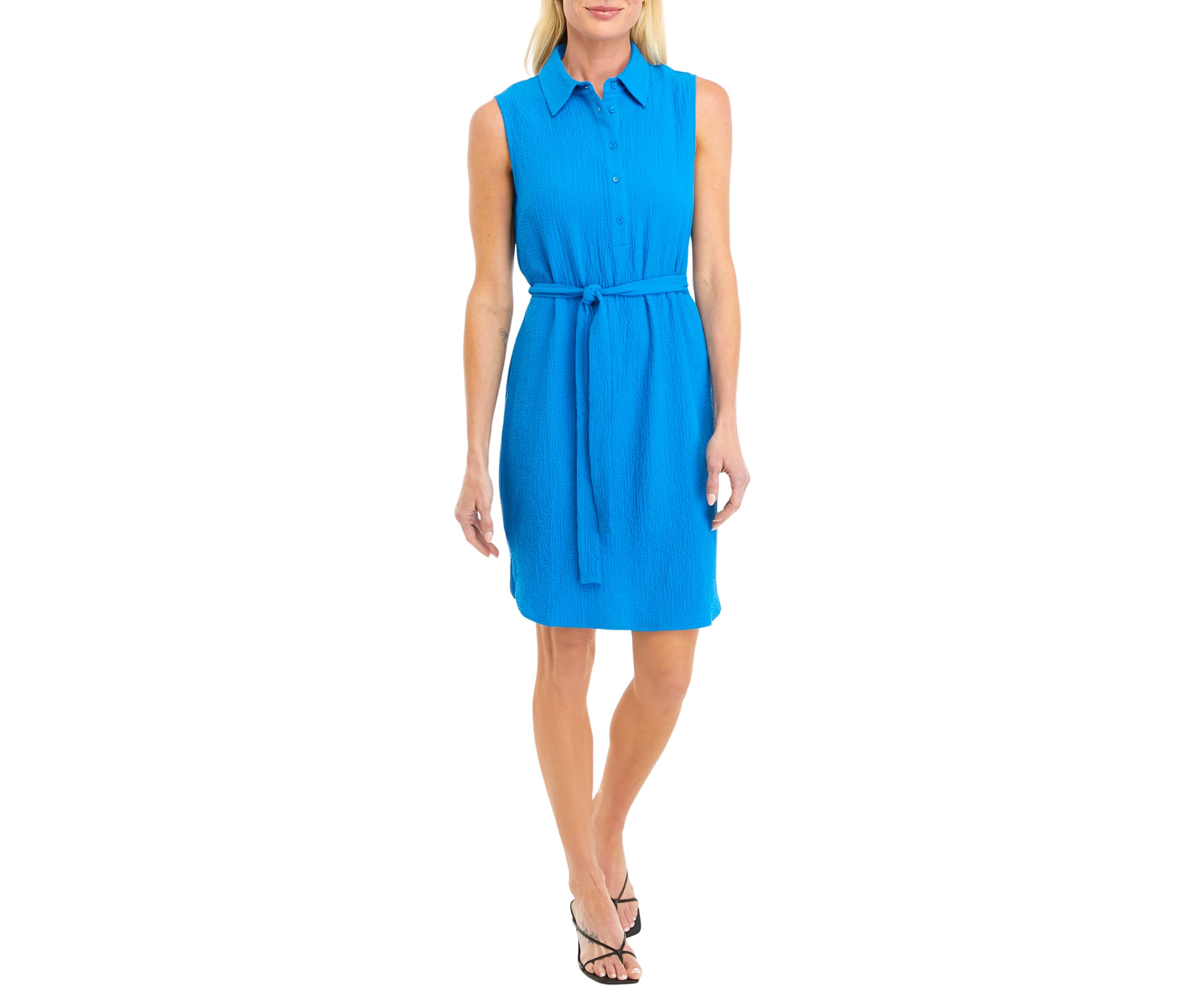 Womens Sleeveless Shirtdress 