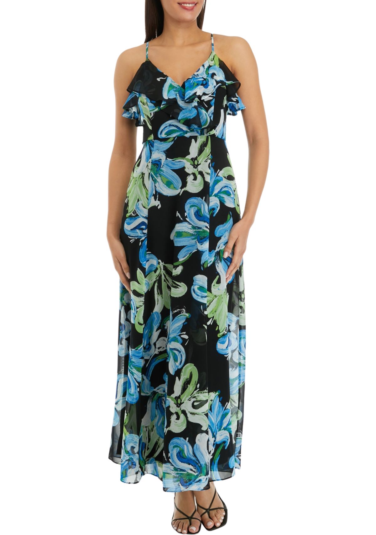 Womens Floral Print Maxi Dress