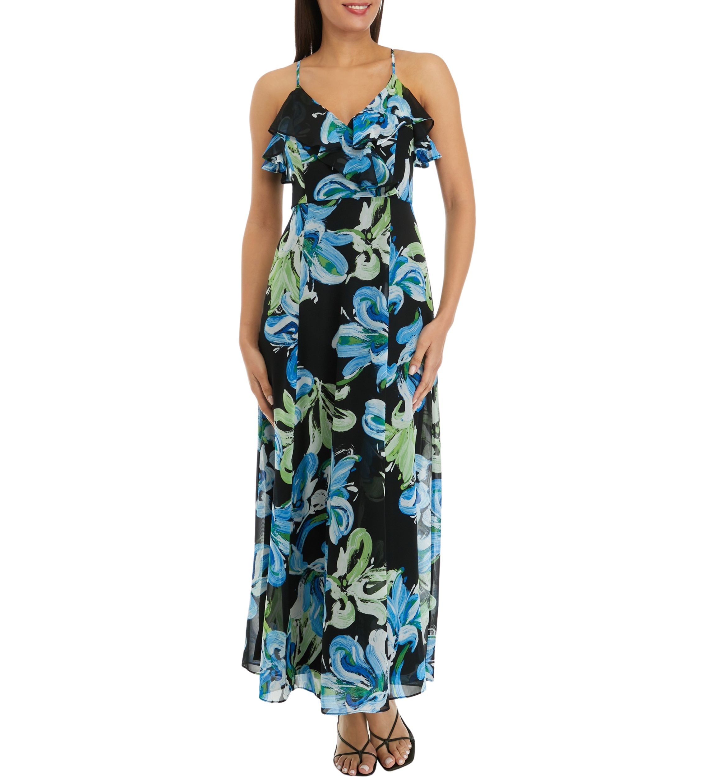 Womens Floral Print Maxi Dress