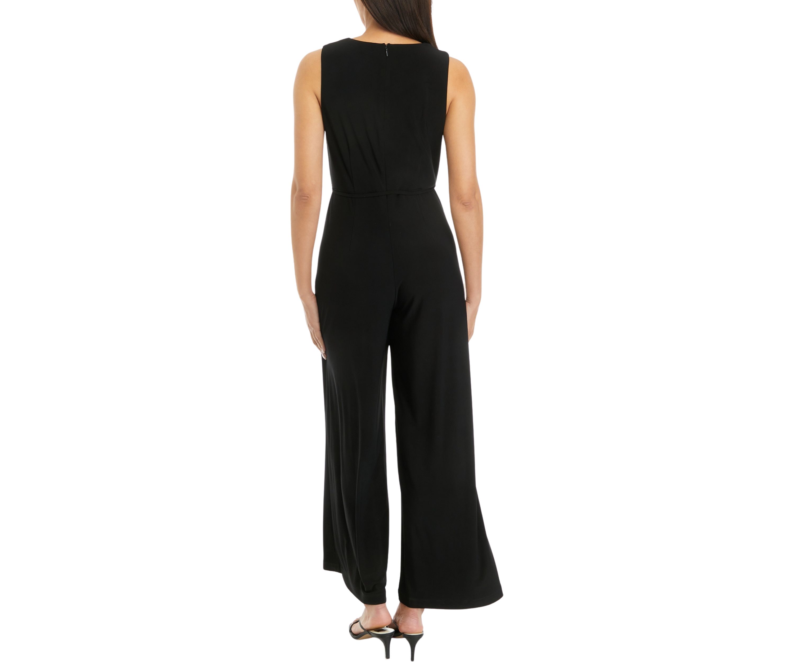 Sleeveless Belted Knit Jumpsuit
