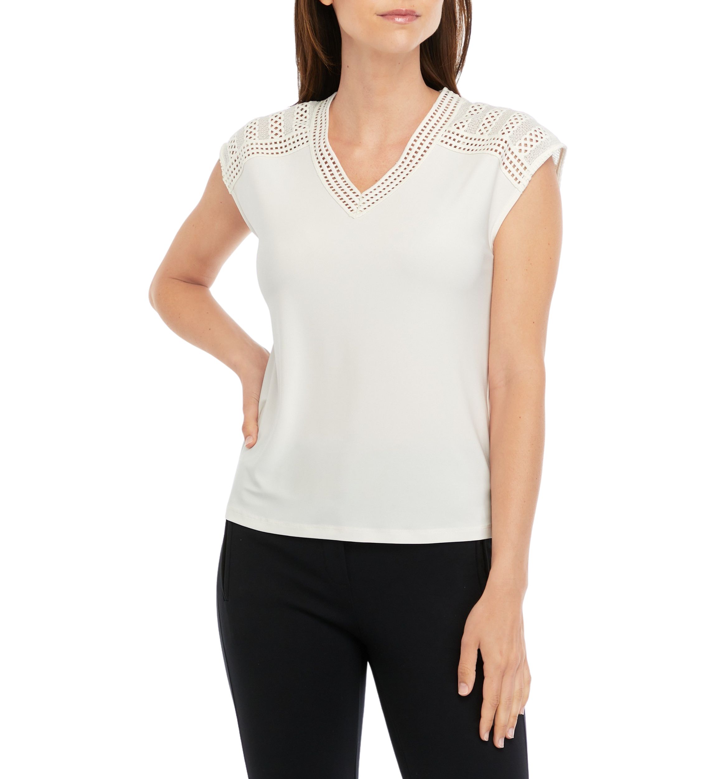 Womens V-Neck Knit Top 