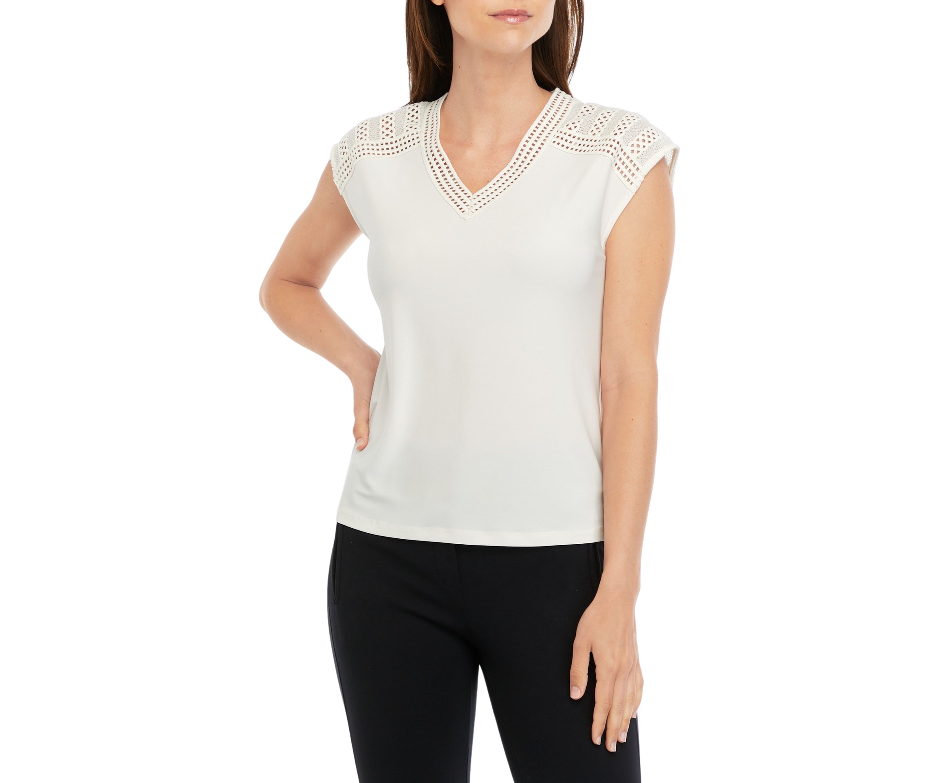 Womens V-Neck Knit Top 