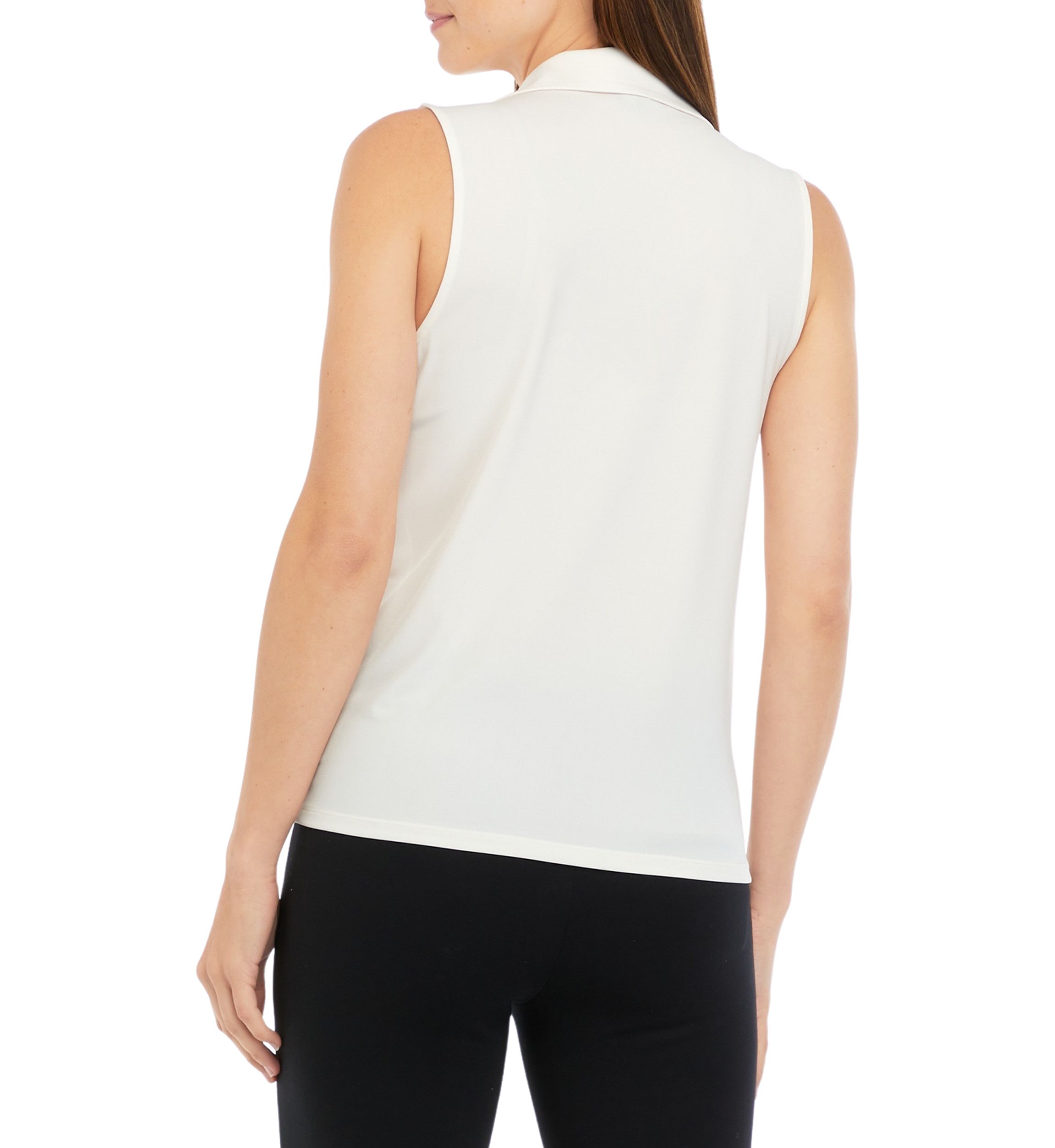   Womens Bib Front Polo Knit Top 