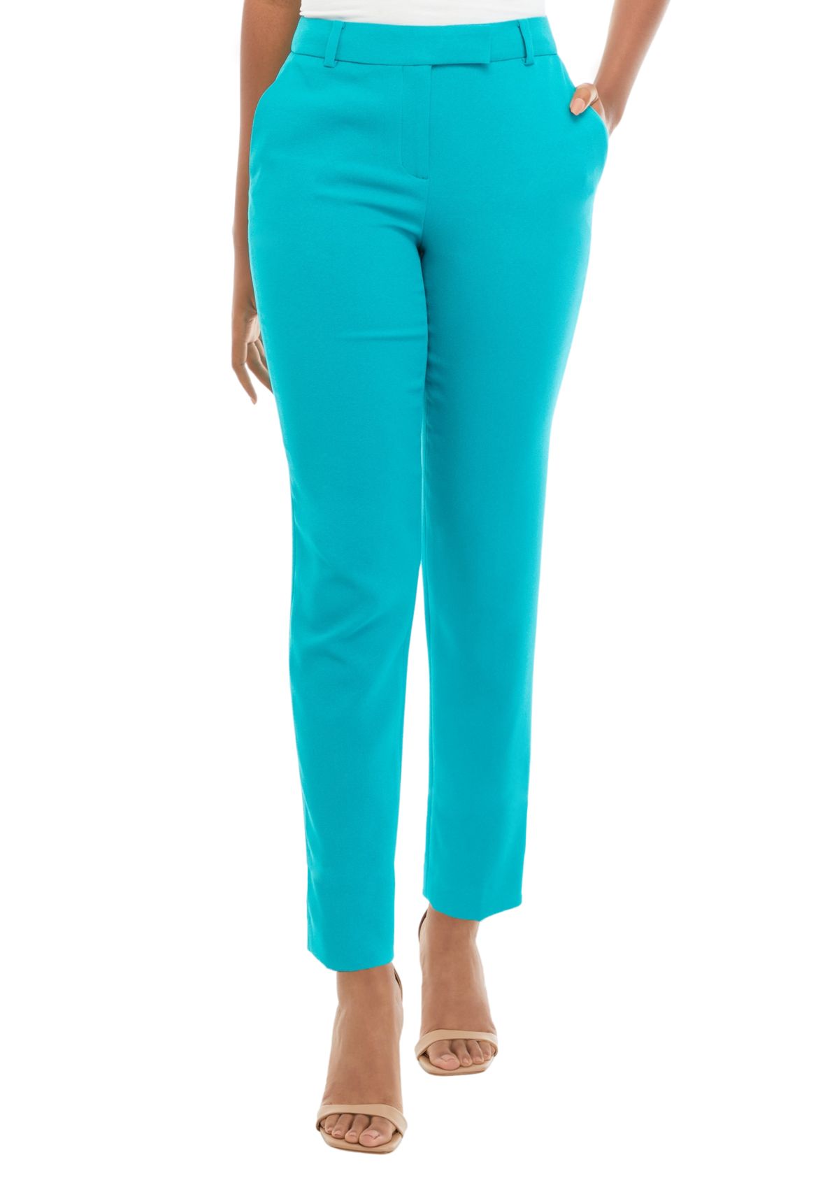 Womens Crepe Slim Leg Pants 