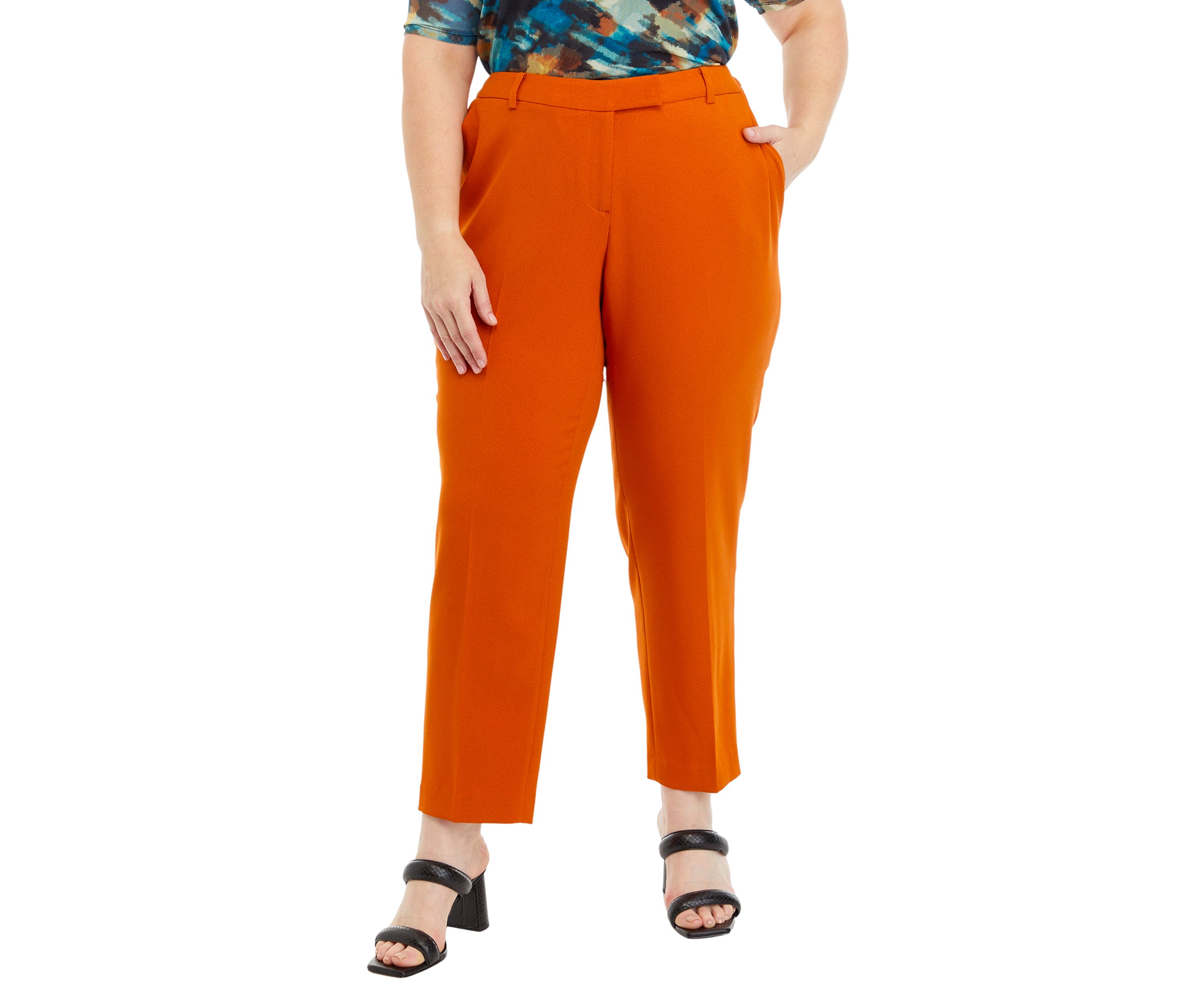 Plus Size Crepe Slim Leg Pants