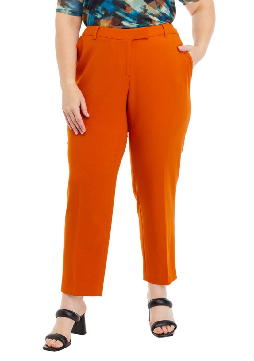 Plus Size Crepe Slim Leg Pants