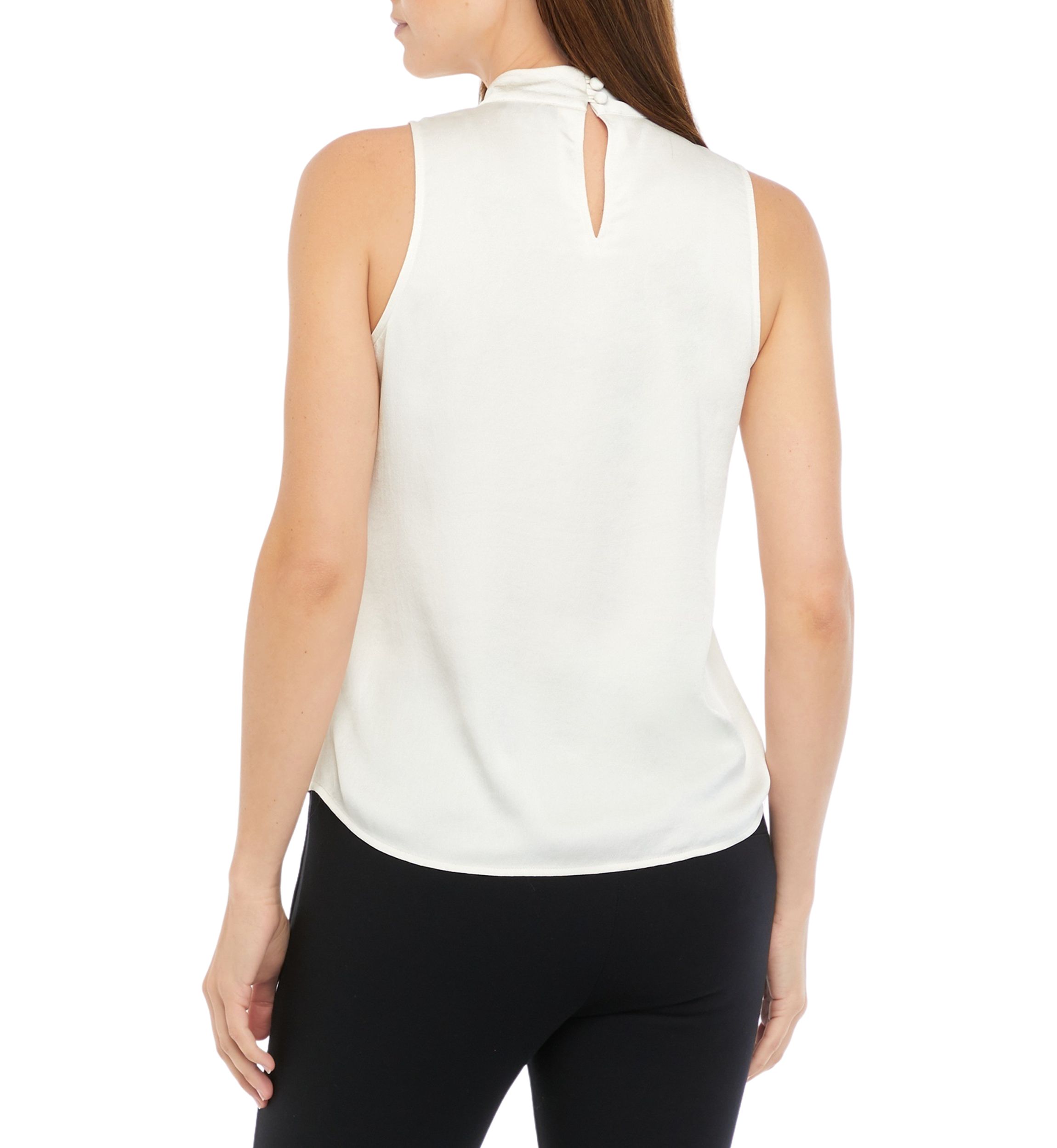 Womens Sleeveless Mock Neck Blouse