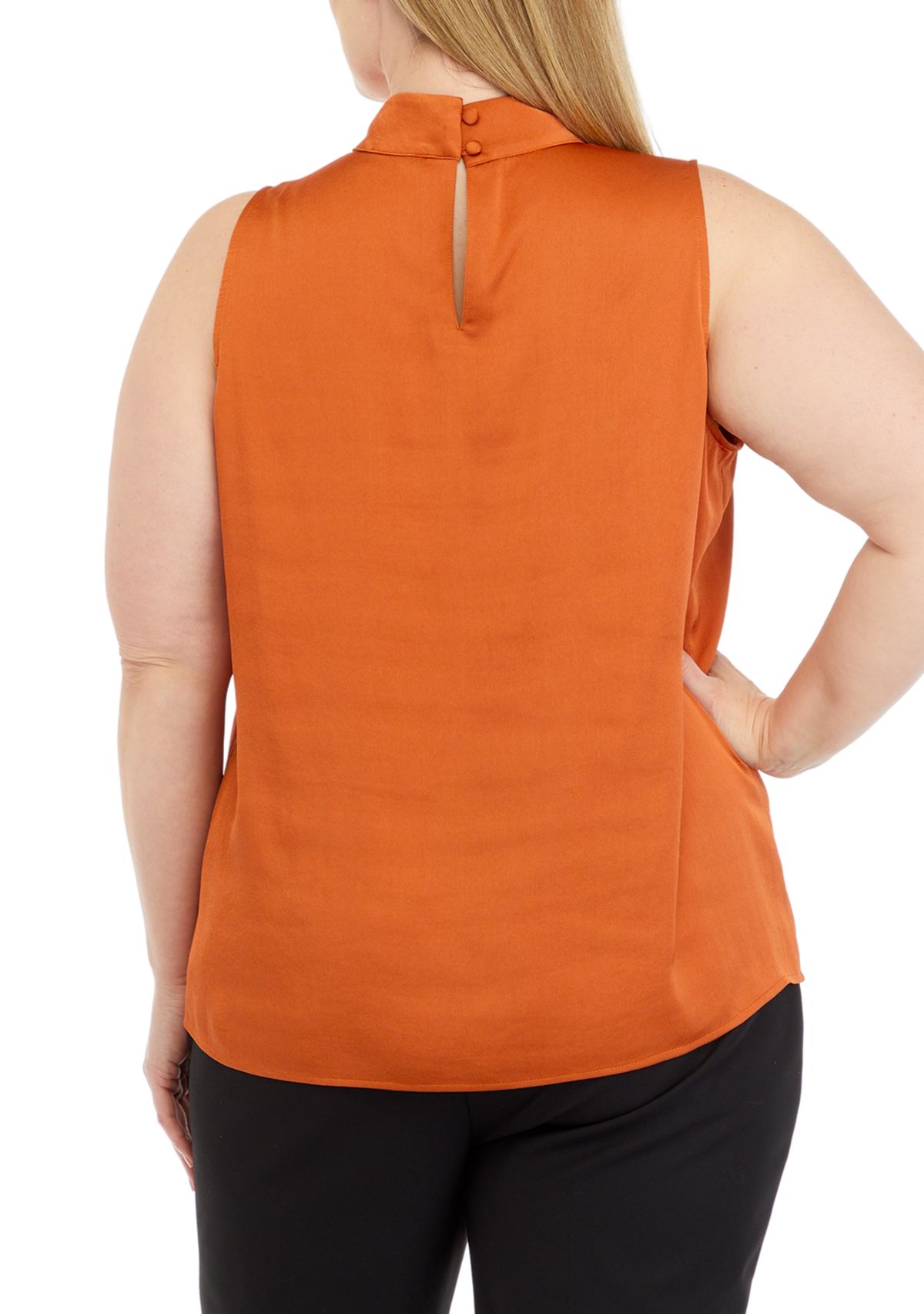 Plus Size Sleeveless Mock Neck Blouse
