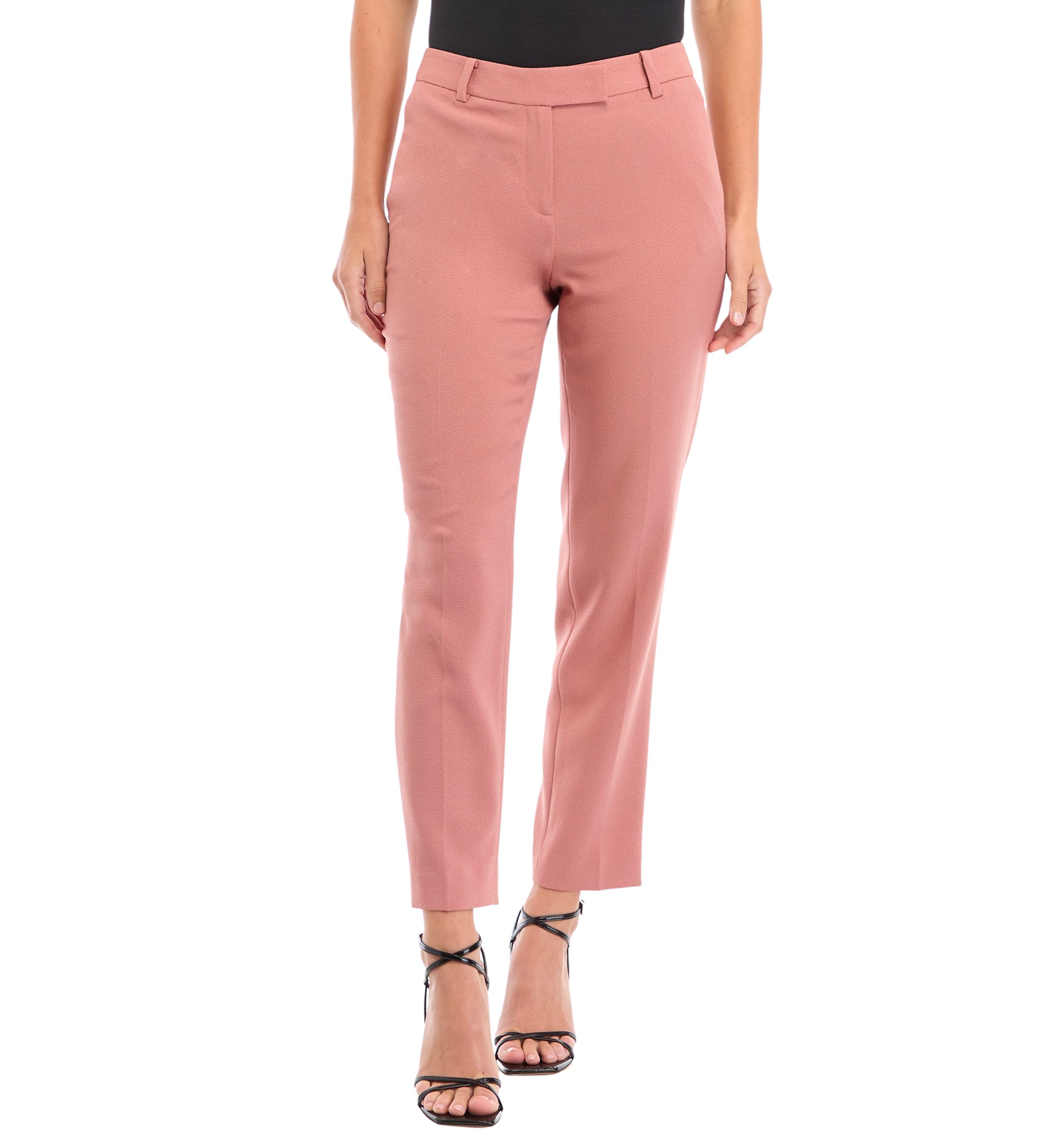 Womens Crepe Slim Leg Ankle Pants