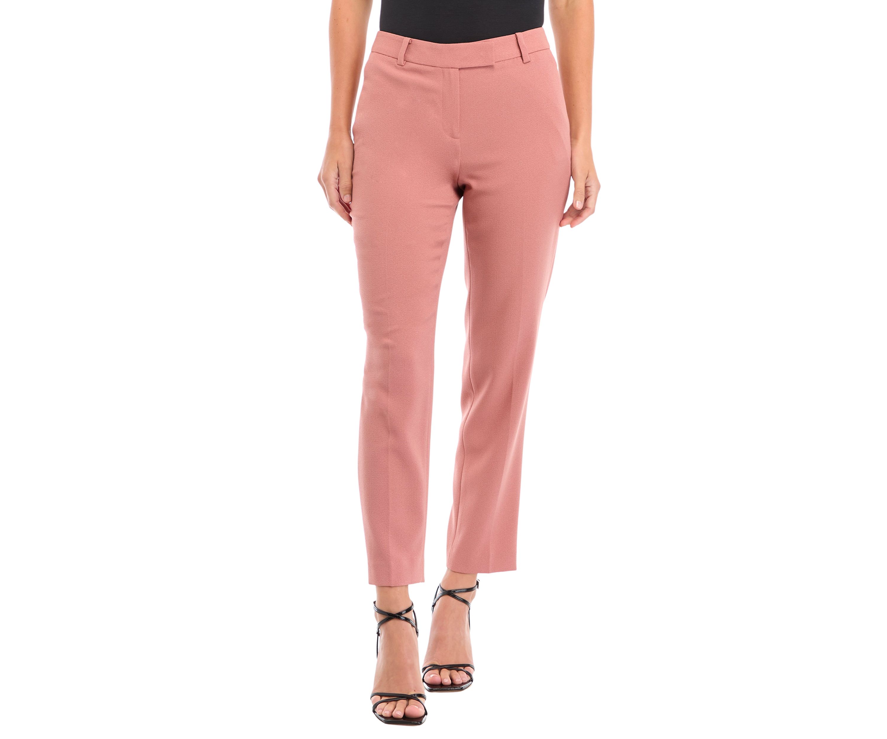 Womens Crepe Slim Leg Ankle Pants