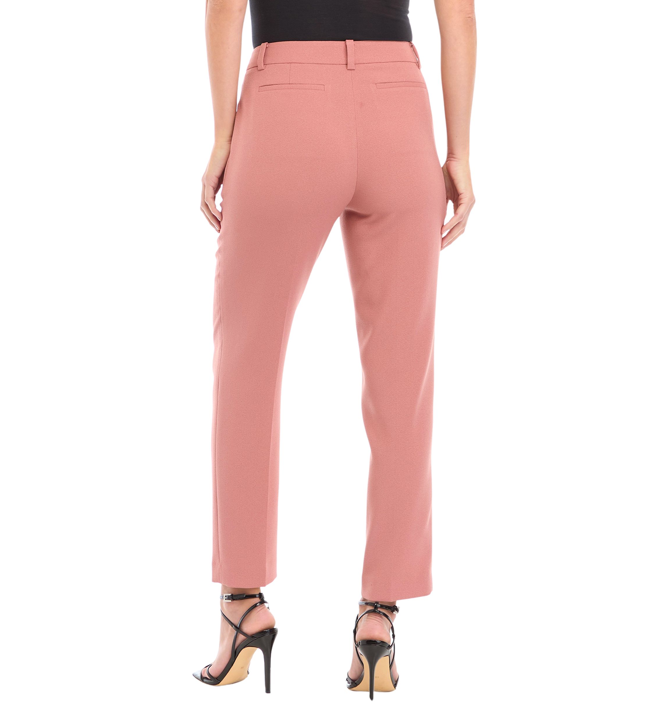 Womens Crepe Slim Leg Ankle Pants