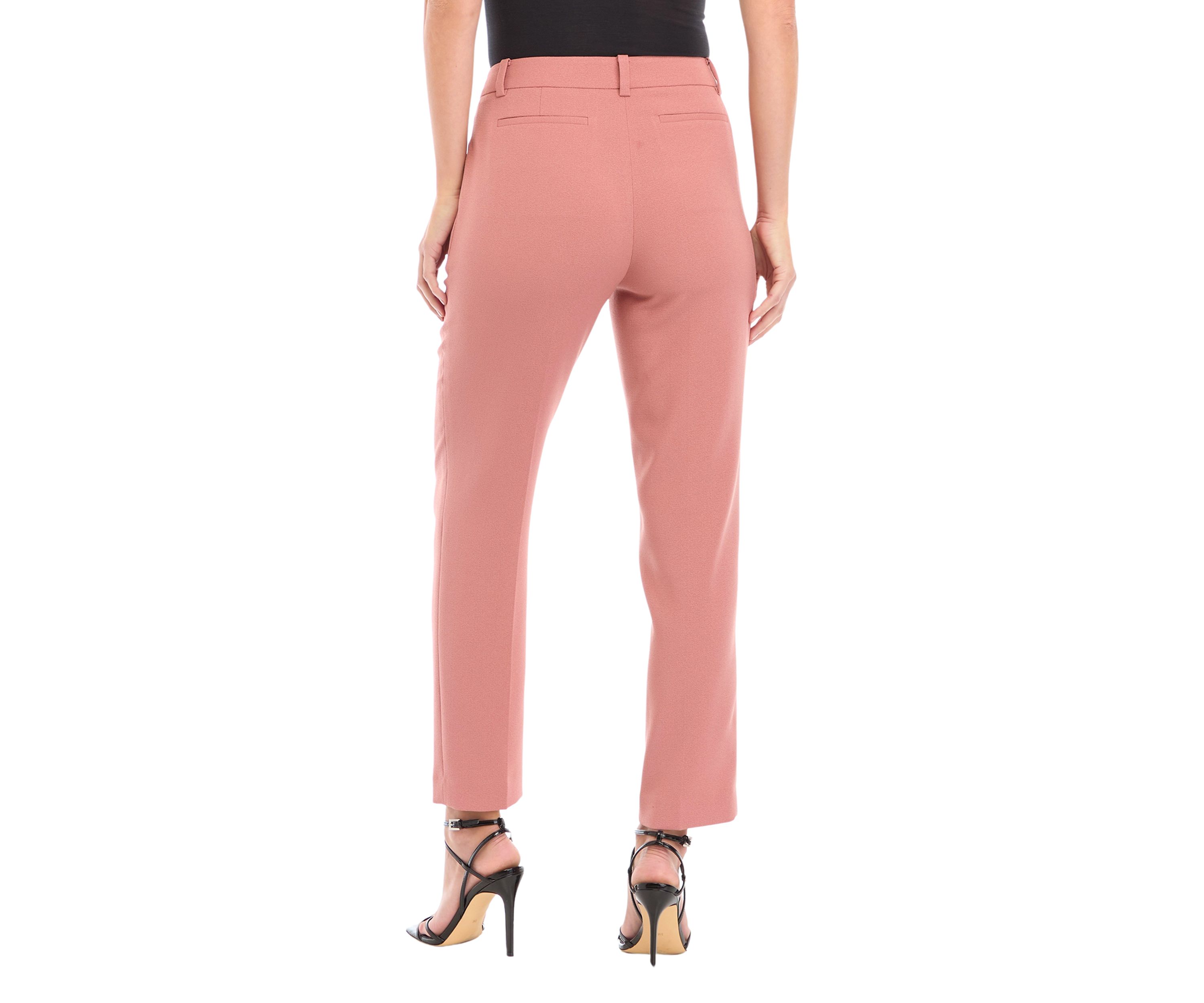Womens Crepe Slim Leg Ankle Pants