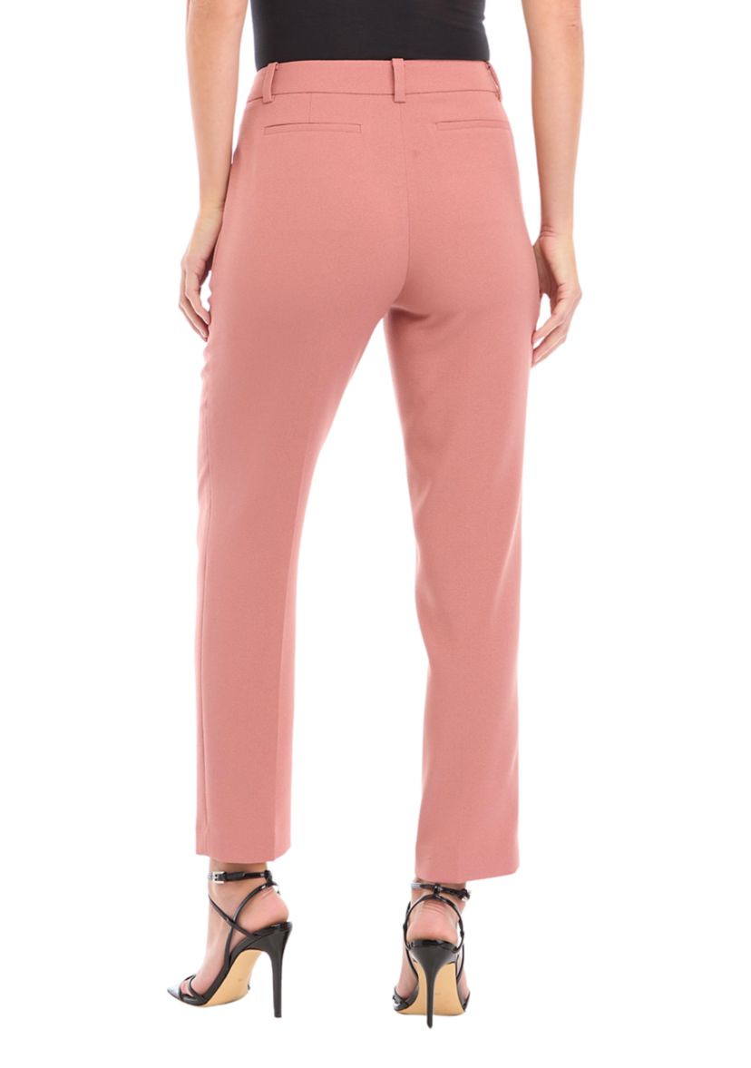 Womens Crepe Slim Leg Ankle Pants