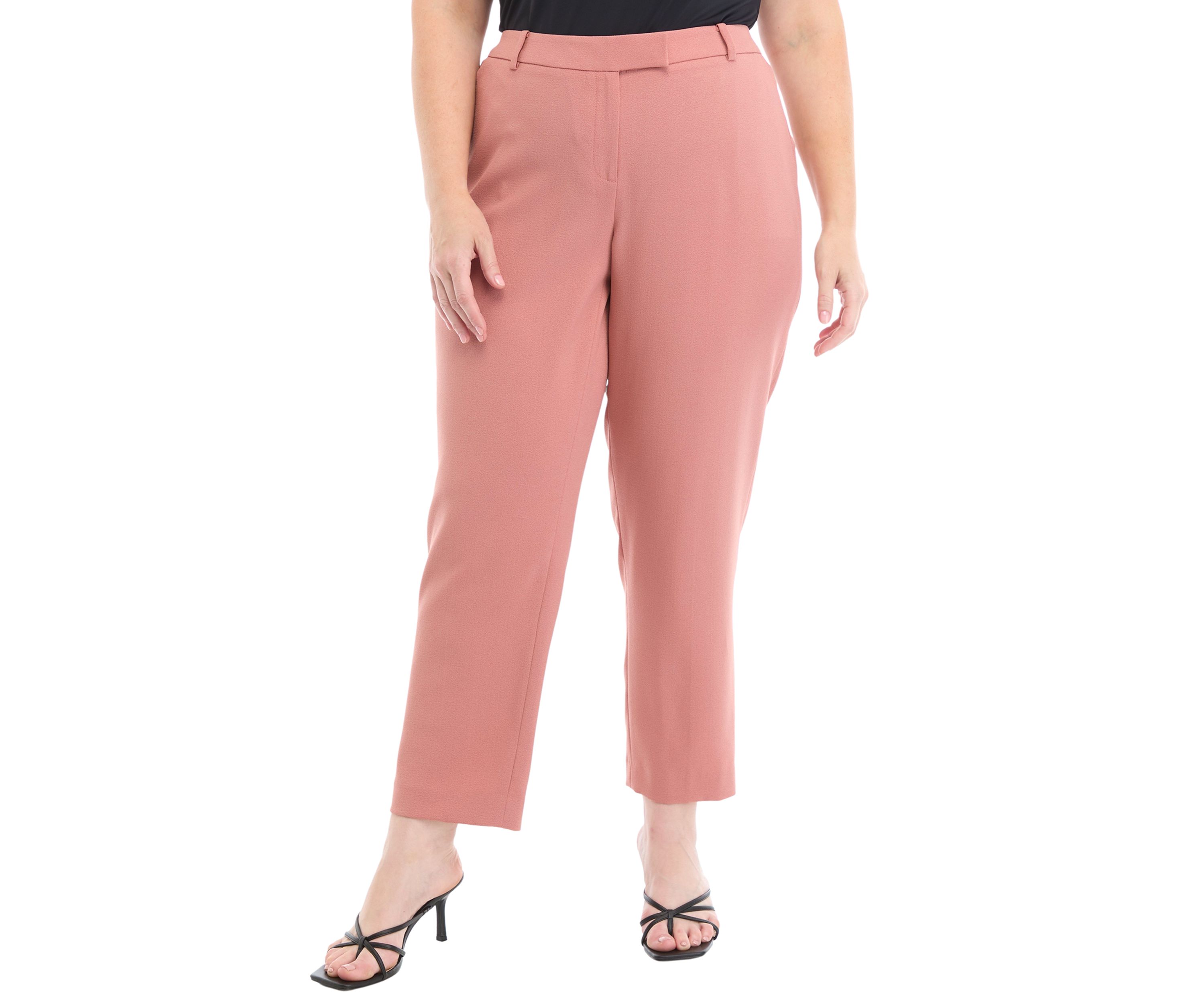 Plus Size Crepe Slim Leg Ankle Pants