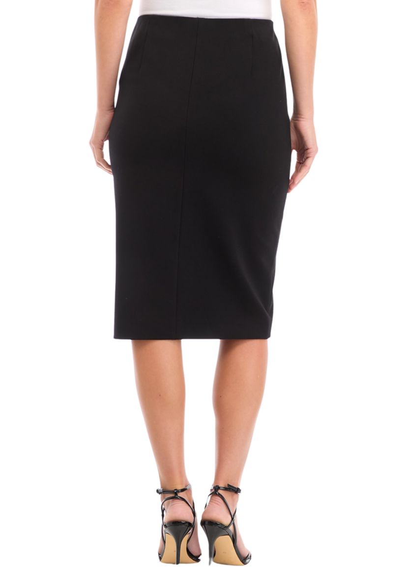 Womens Pull On Faux Wrap Skimmer Skirt 