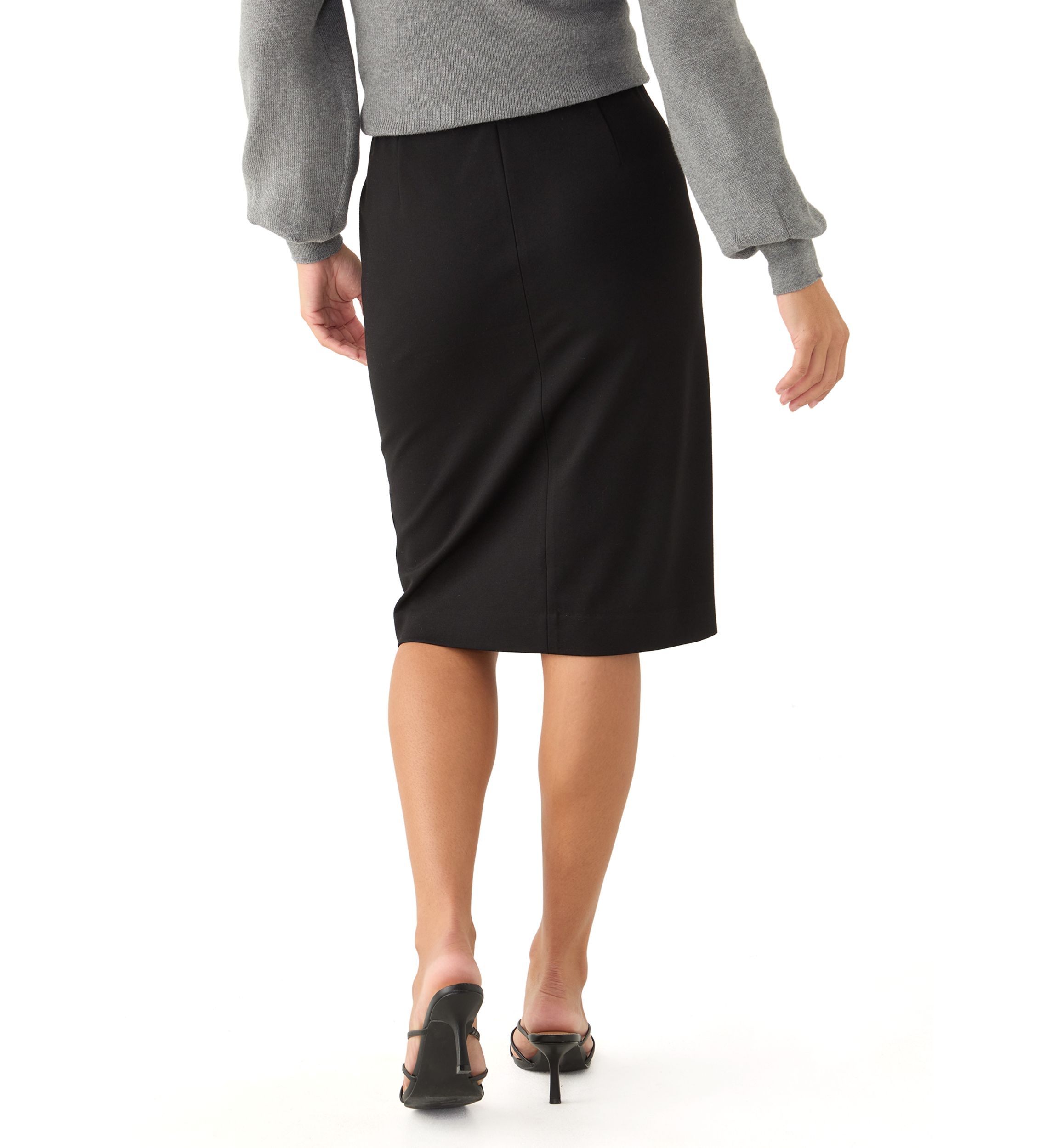 Petite Pull On Faux Wrap Skimmer Skirt