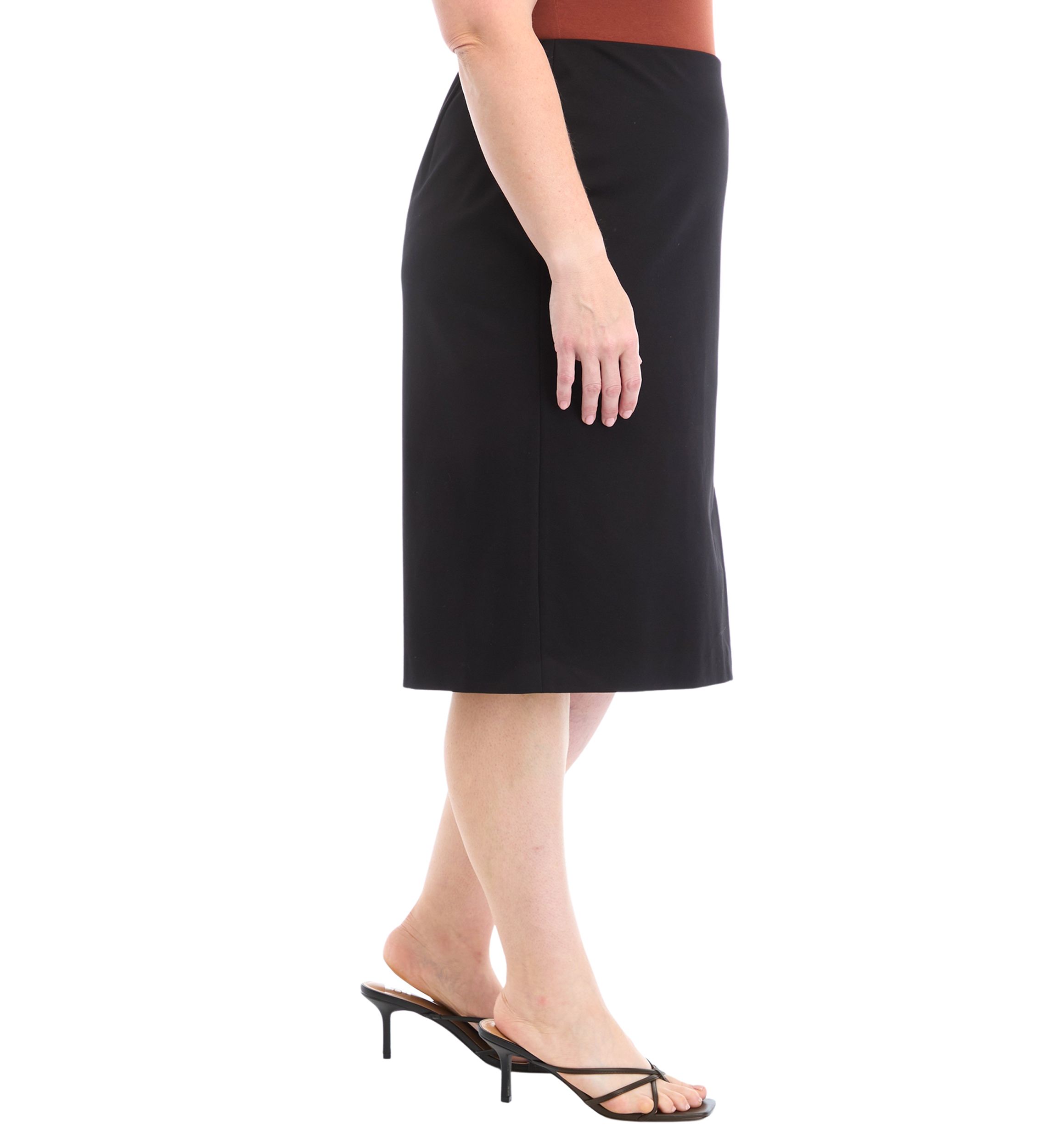 Plus Size Compression Faux Wrap Skimmer Skirt