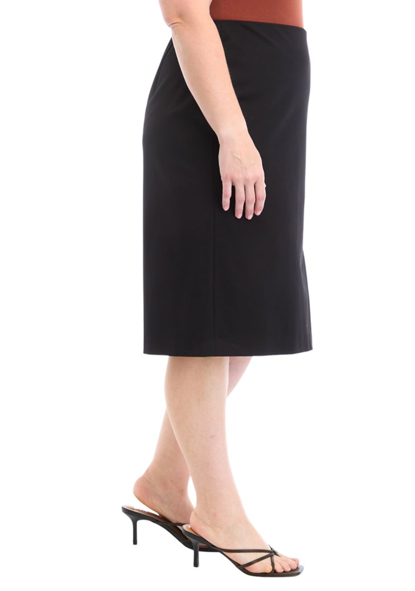Plus Size Compression Faux Wrap Skimmer Skirt