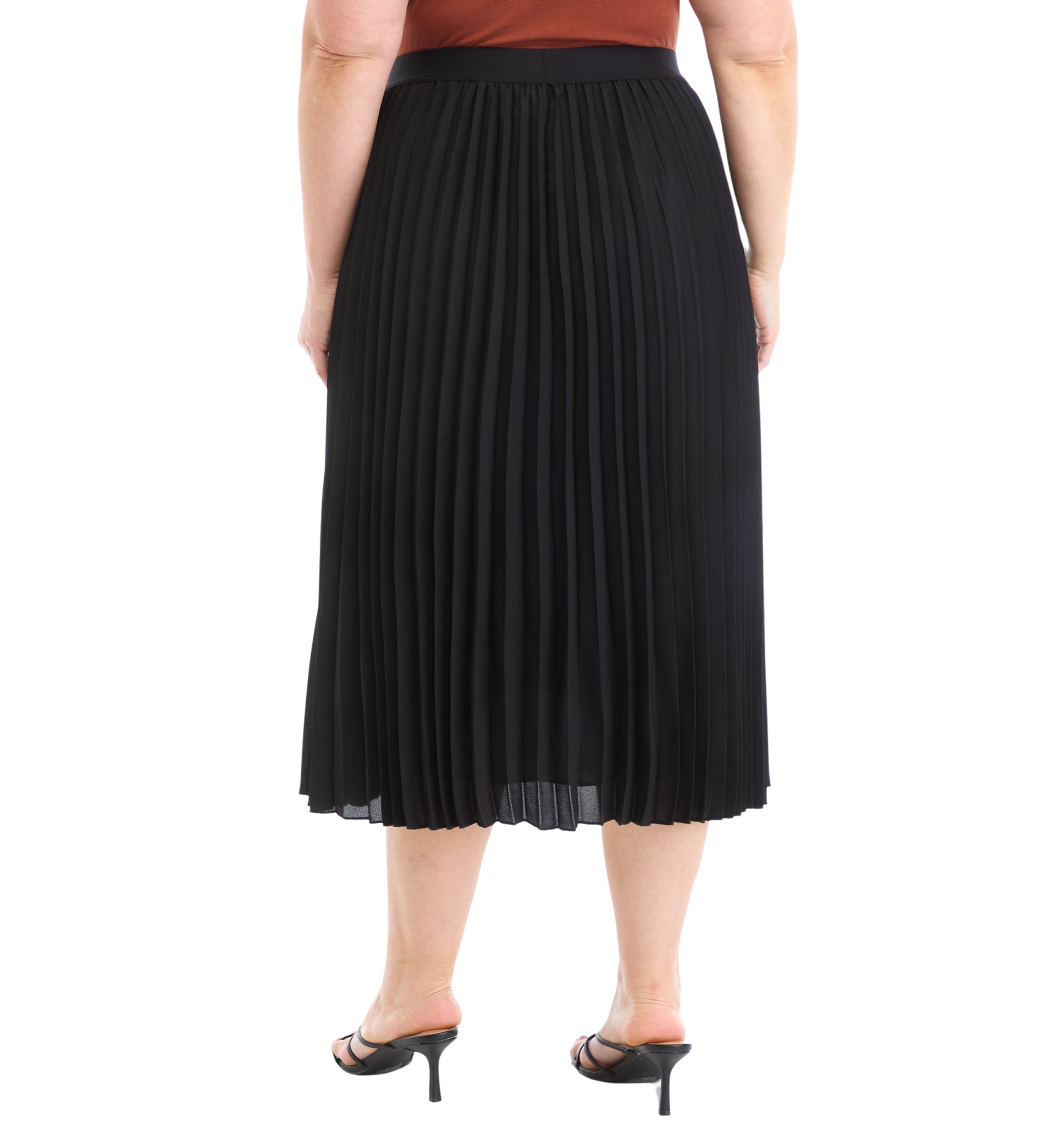 Plus Size Pull On Pleated Skirt