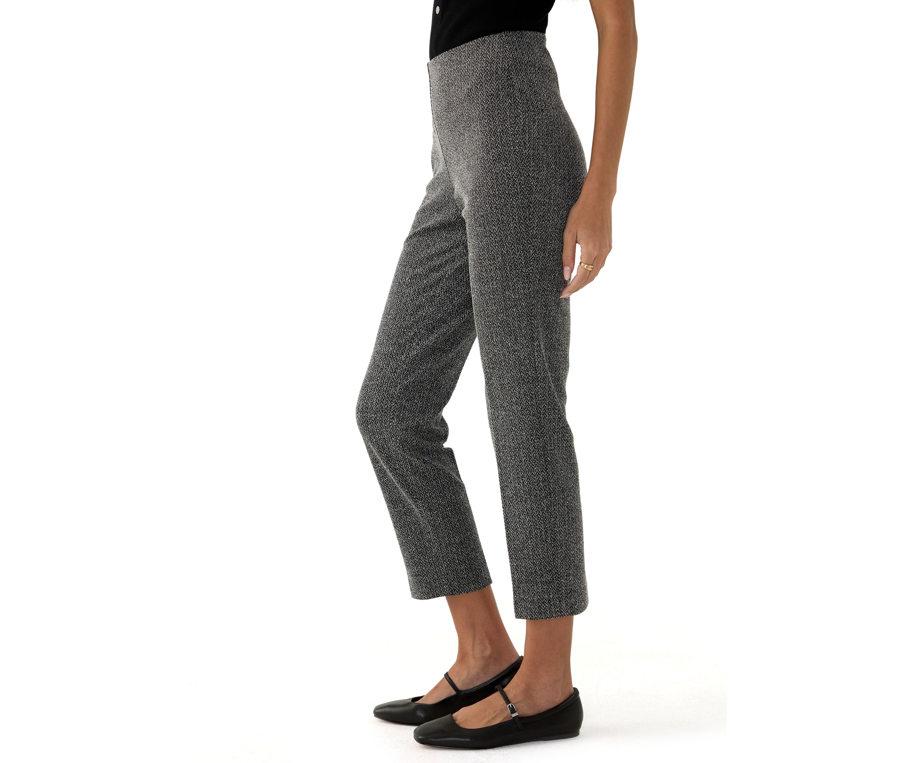 Womens Pull On Straight Leg Ponte Pants