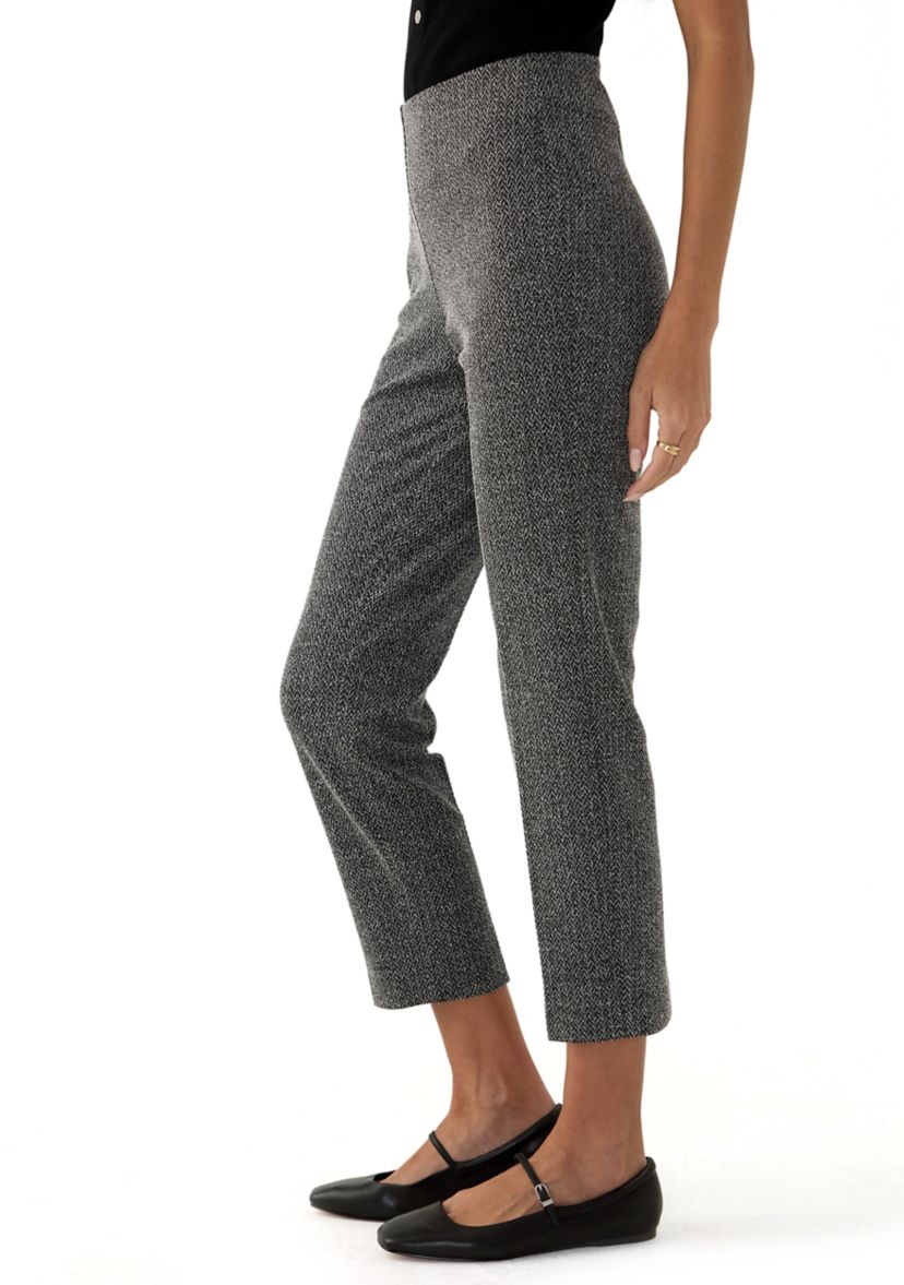 Womens Pull On Straight Leg Ponte Pants